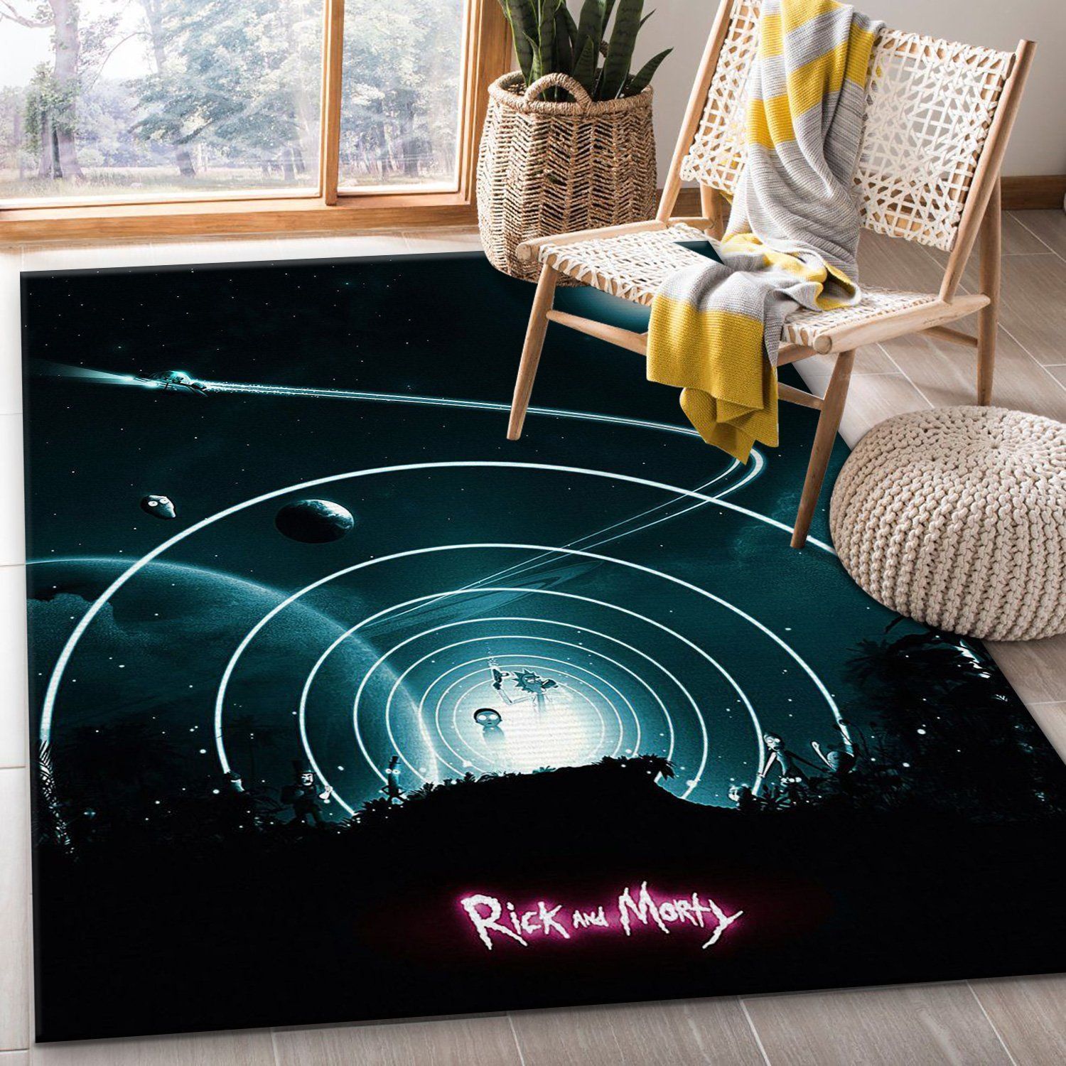 Rick And Morty Inspired Noel Gift Rug Living Room Rug Home Decor Floor Decor - Indoor Outdoor Rugs