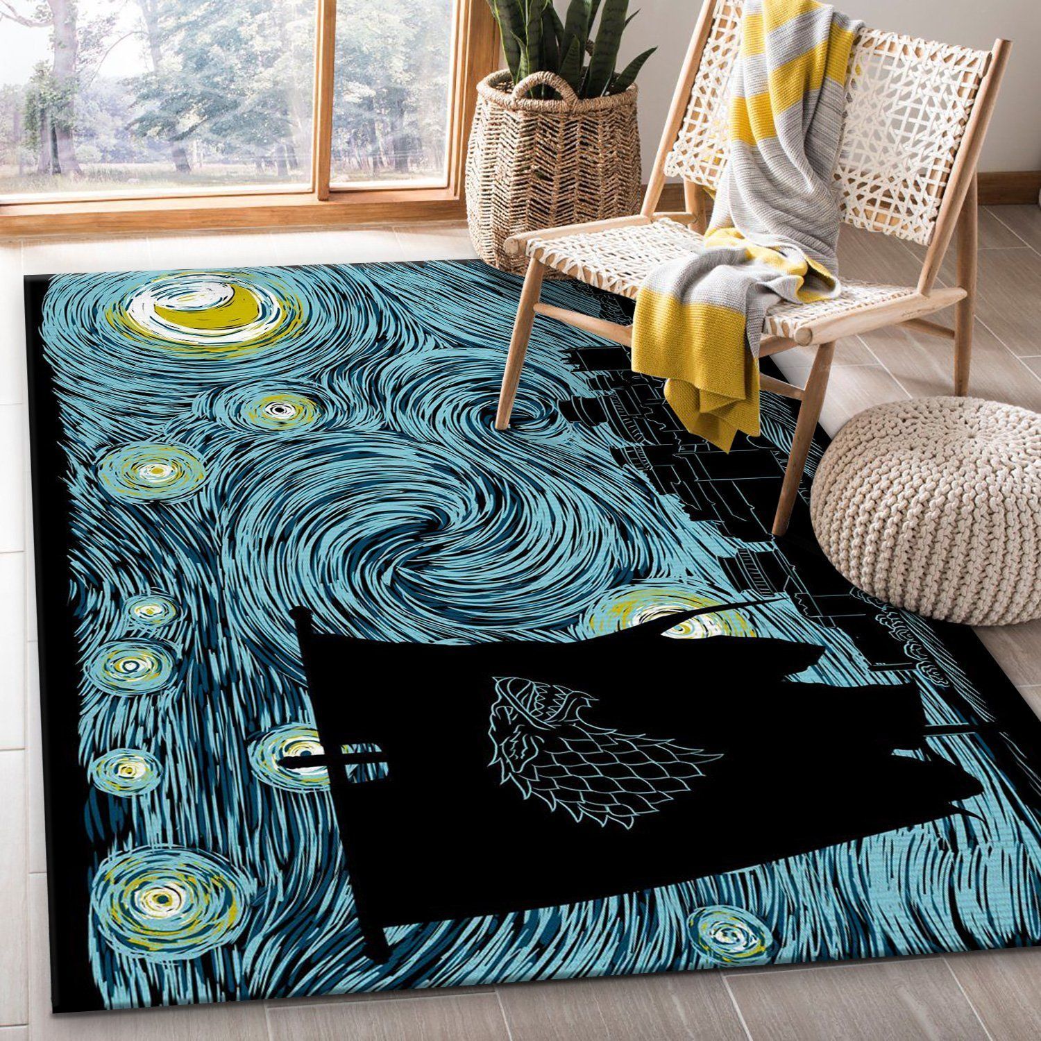 Starry Direwolf Area Rug For Christmas, Kitchen Rug, Home US Decor - Indoor Outdoor Rugs