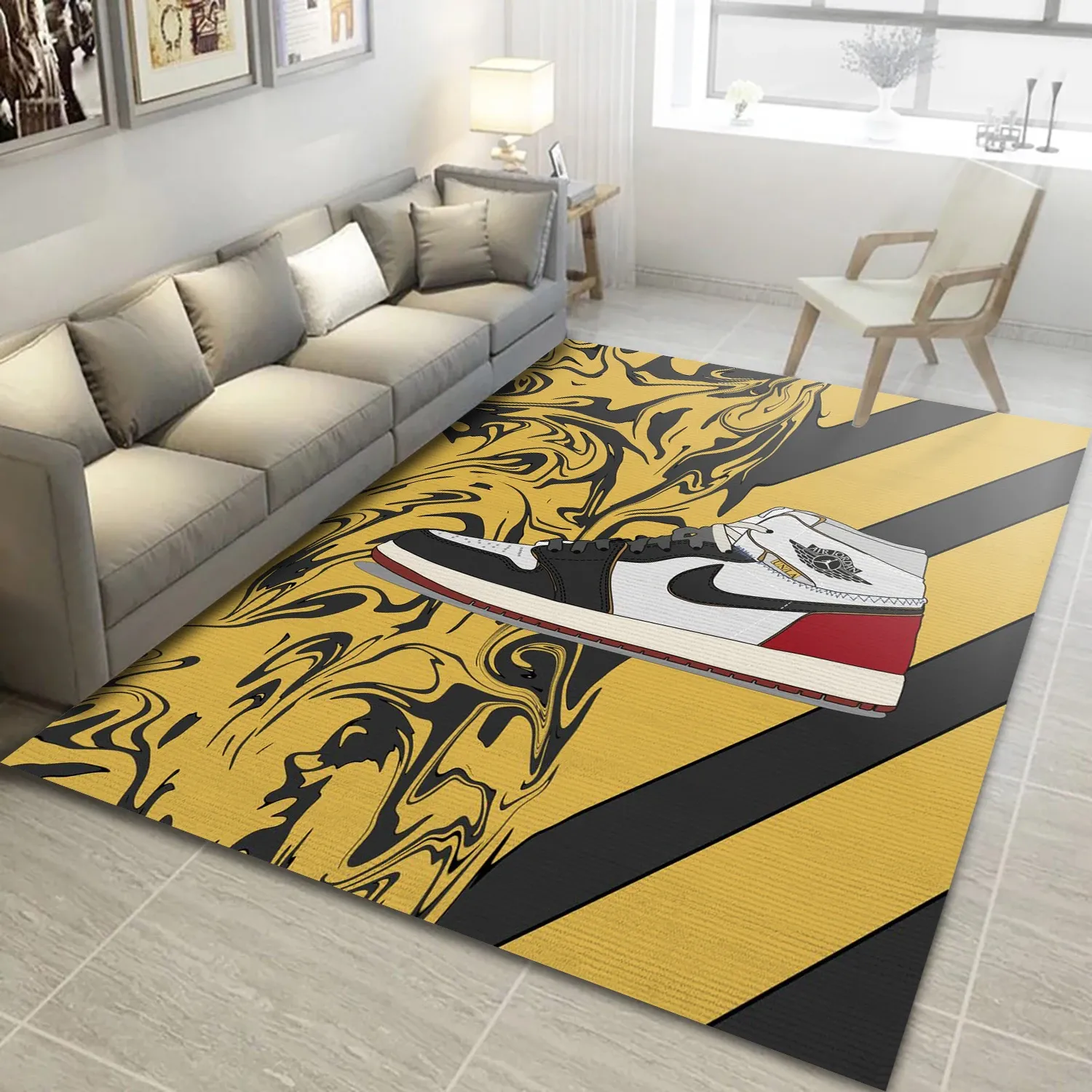 La Sneakers Fashion Brand Rectangle Rug, Living Room Rug - US Decor - Indoor Outdoor Rugs