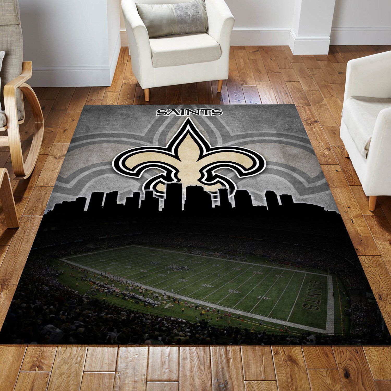 New Orleans Saints NFL Area Rug Living Room Rug Home Decor Floor Decor - Indoor Outdoor Rugs