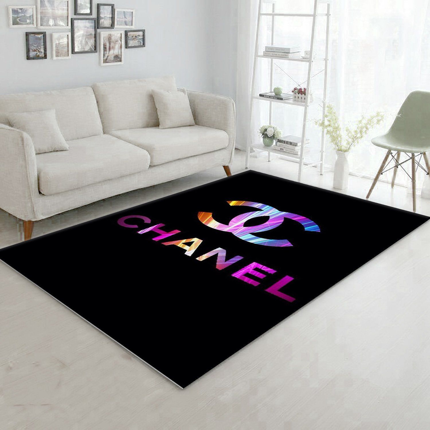 Chanel Area Rug For Christmas Fashion Brand Rug Living Room Rug Christmas Gift US Decor - Indoor Outdoor Rugs