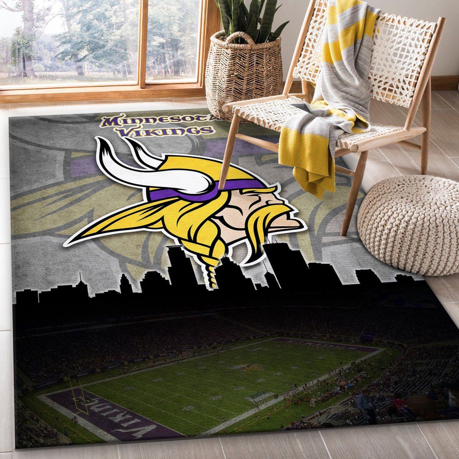 Minnesota Vikings NFL Rug Bedroom Rug Home US Decor - Indoor Outdoor Rugs