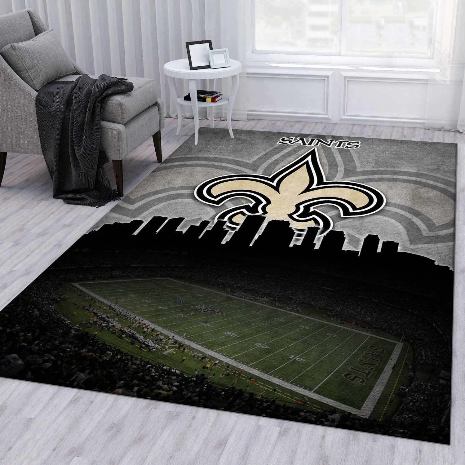 New Orleans Saints NFL Area Rug Living Room Rug Home Decor Floor Decor - Indoor Outdoor Rugs