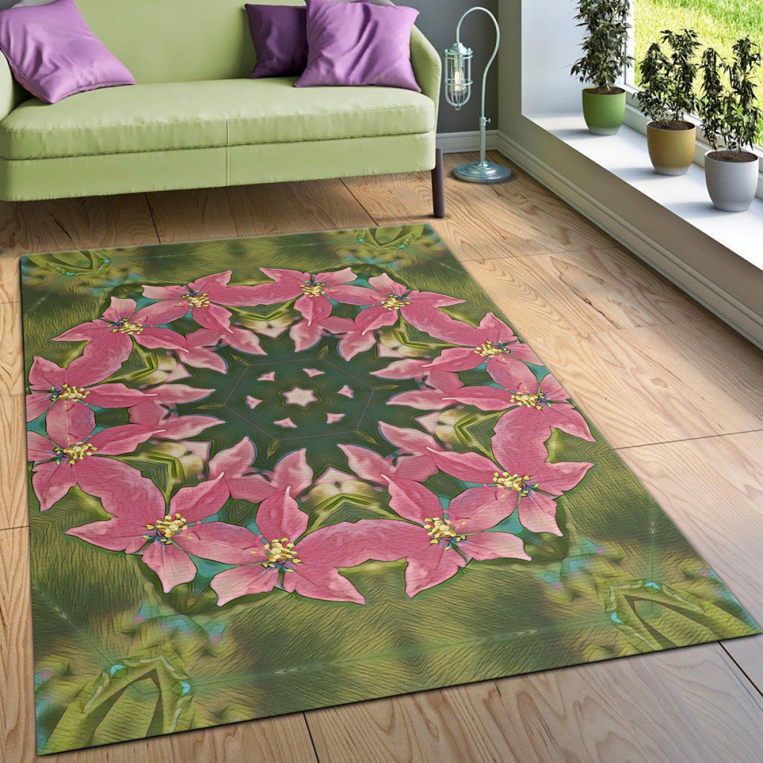 Abstract Flower Themes Area Rug, Kitchen Rug, Home US Decor - Indoor Outdoor Rugs