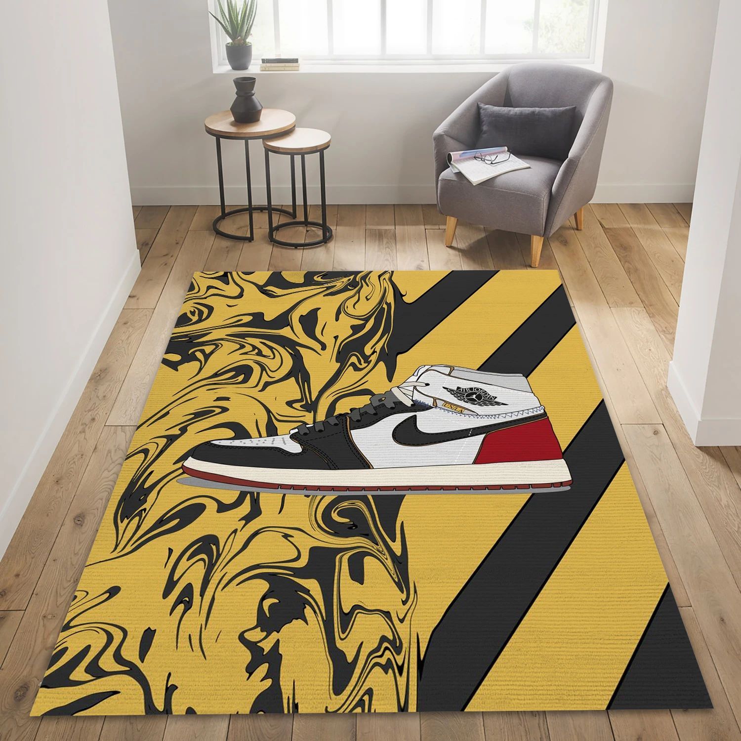 La Sneakers Fashion Brand Rectangle Rug, Living Room Rug - US Decor - Indoor Outdoor Rugs