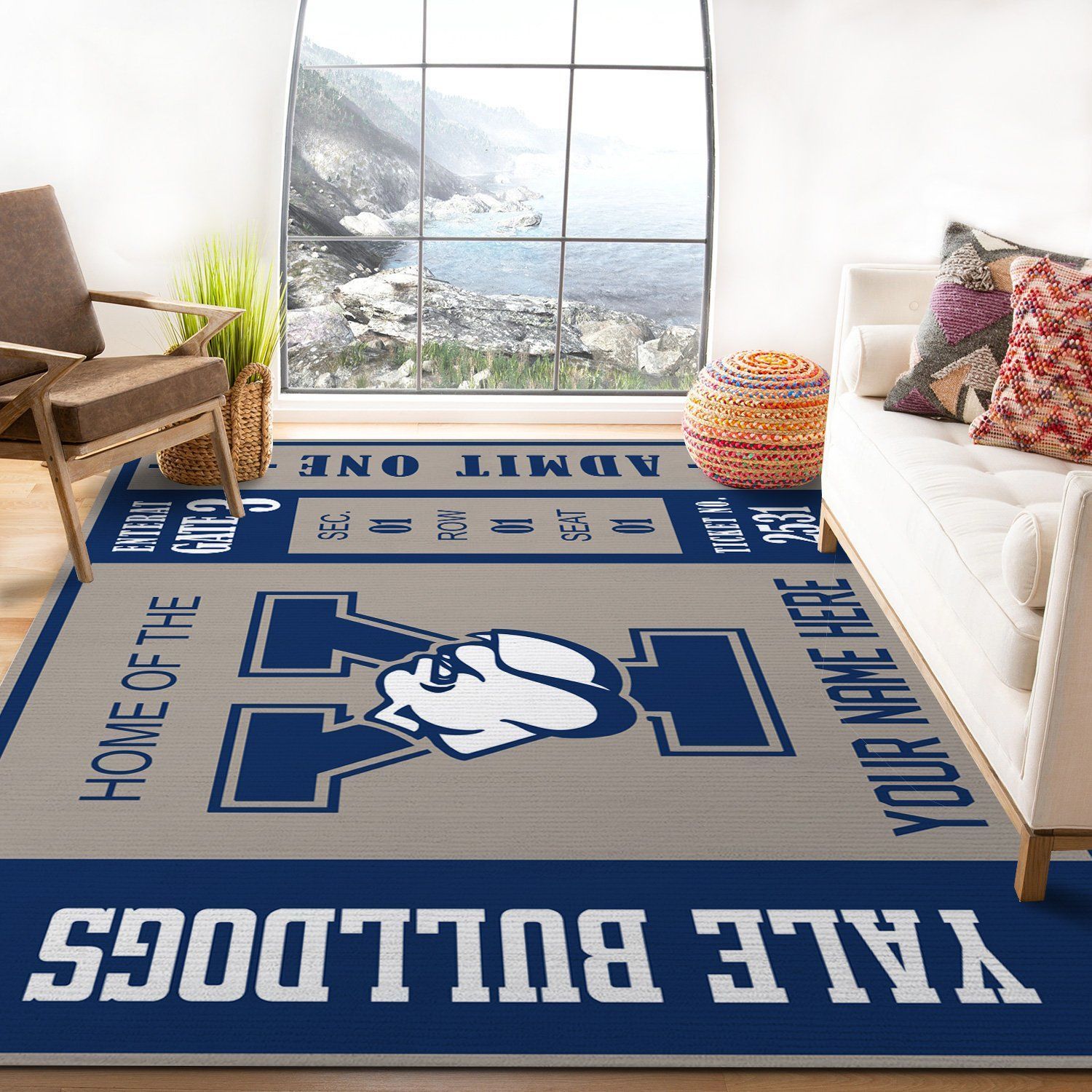 Yale Bulldogs Ncaa Customizable Rug, Living Room Rug - Home US Decor - Indoor Outdoor Rugs