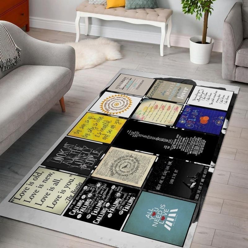 The Beatles Song V1 Living Rooms Area Rug Carpet, Living Room Rug,  Family Gift US Decor - Indoor Outdoor Rugs