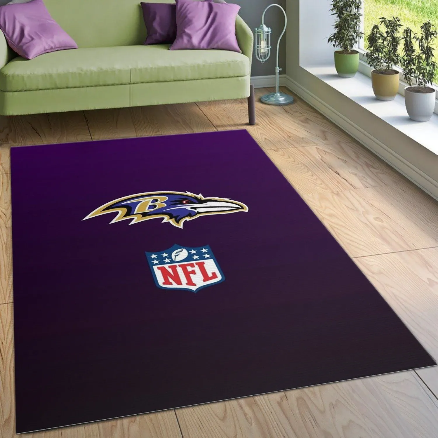 Baltimore Ravens Nfl Area Rug For Christmas Living Room Rug Home US Decor - Indoor Outdoor Rugs