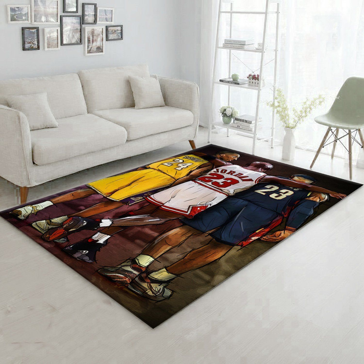 Kobe Bryant Michael Jordan And James Tribute Area Rug Rugs For Living Room Rug Home Decor - Indoor Outdoor Rugs