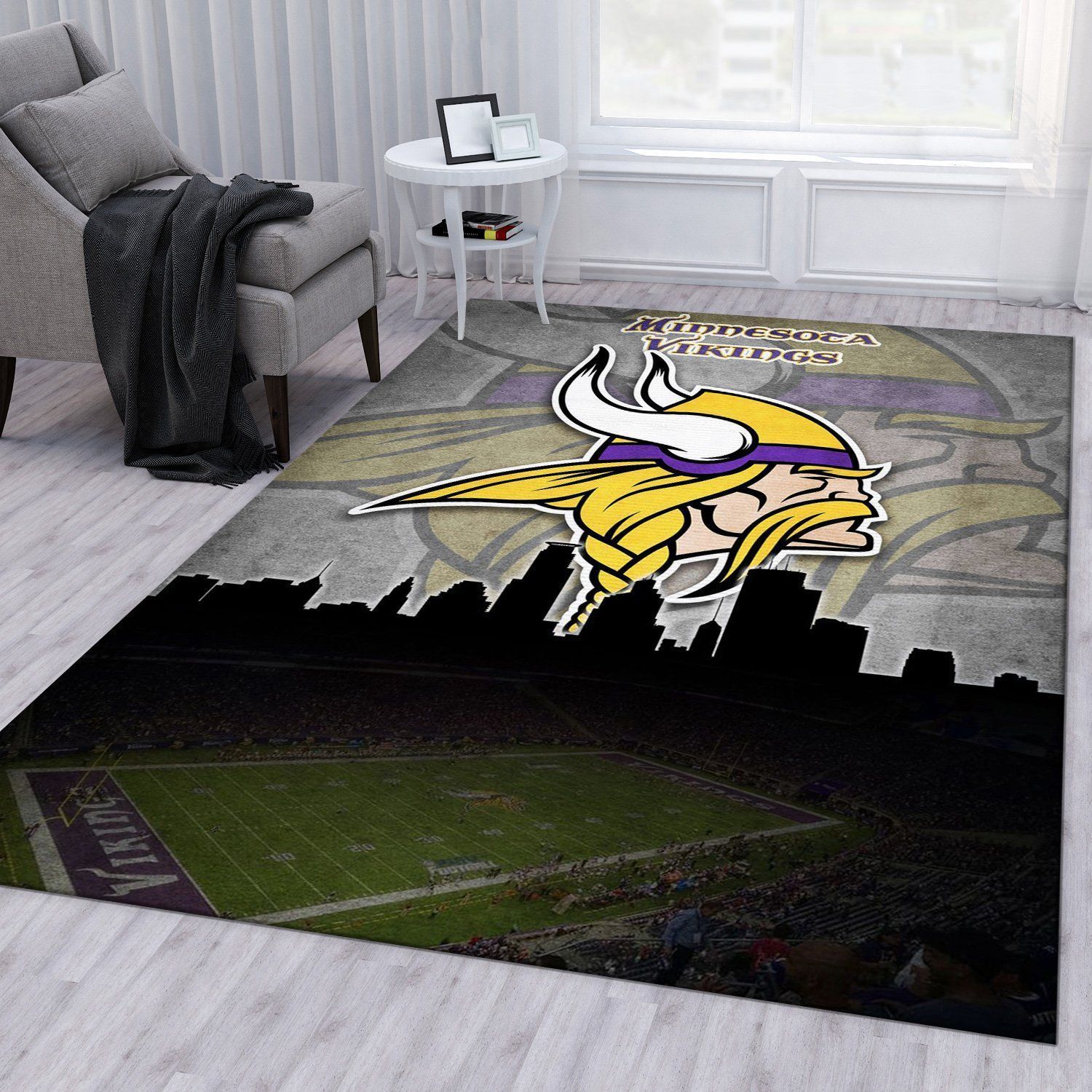 Minnesota Vikings NFL Rug Bedroom Rug Home US Decor - Indoor Outdoor Rugs