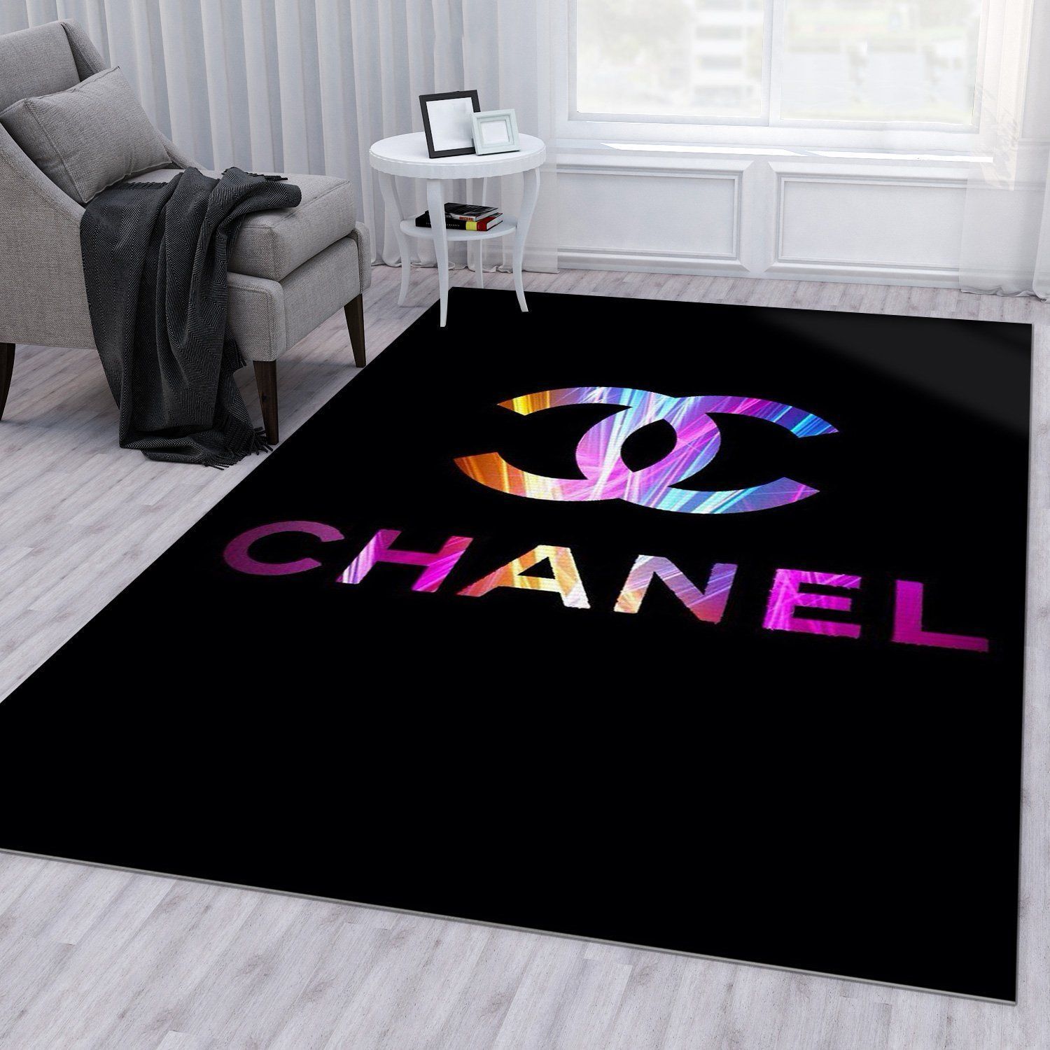 Chanel Area Rug For Christmas Fashion Brand Rug Living Room Rug Christmas Gift US Decor - Indoor Outdoor Rugs