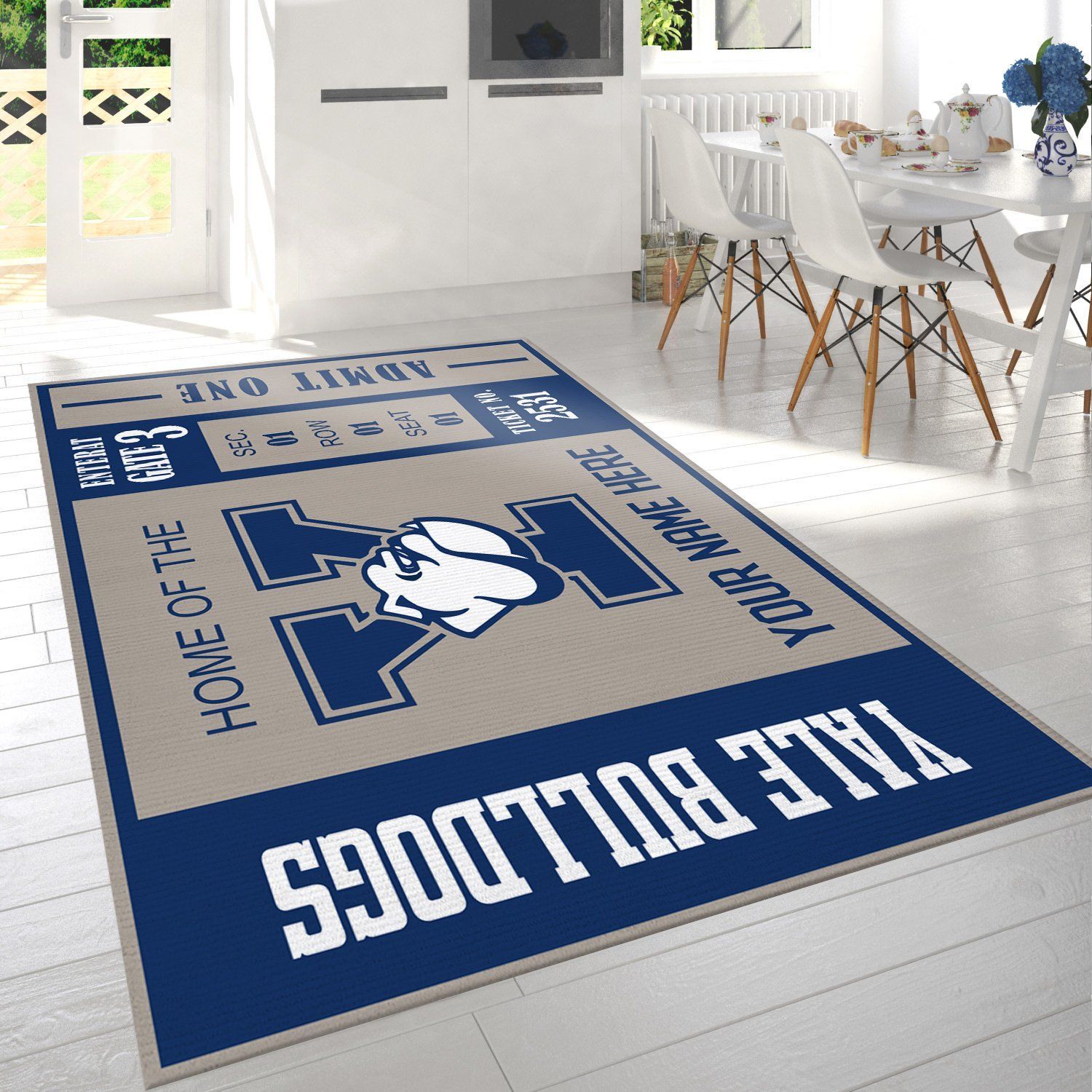 Yale Bulldogs Ncaa Customizable Rug, Living Room Rug - Home US Decor - Indoor Outdoor Rugs