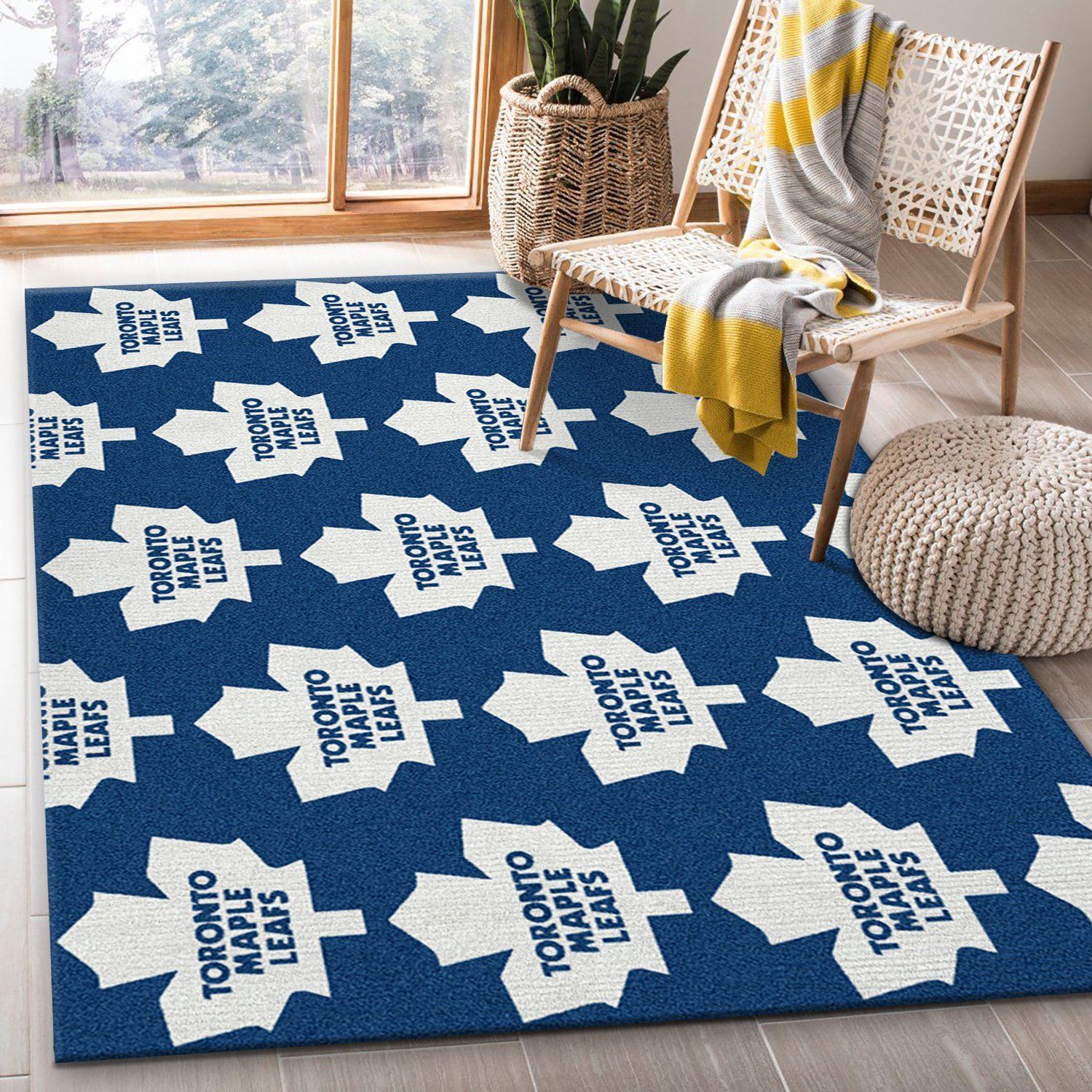 Nhl Repeat Toronto Maple Leafs Area Rug, Bedroom Rug, Home US Decor - Indoor Outdoor Rugs