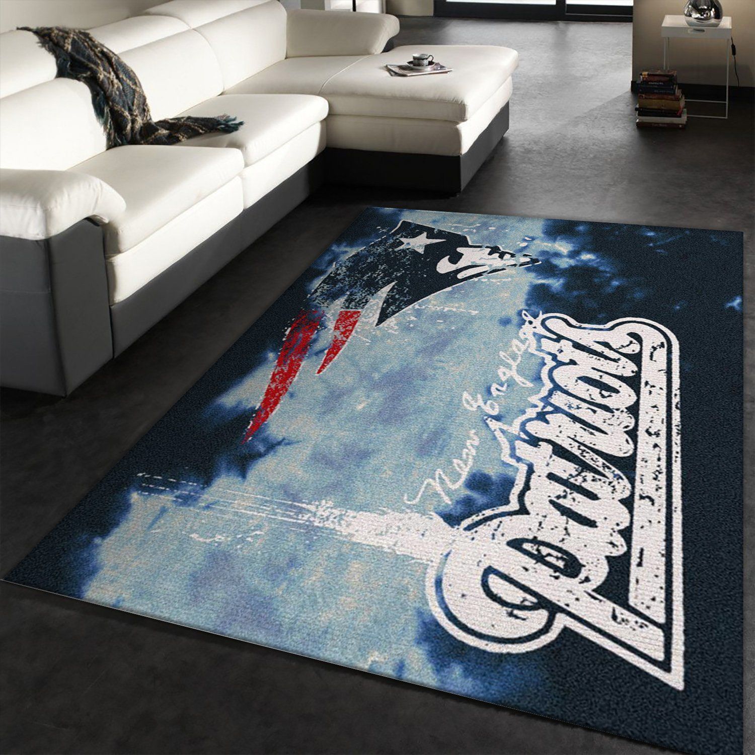 New England Patriots Fade Rug Nfl Team Area Rug, Kitchen Rug, Home Decor Floor Decor - Indoor Outdoor Rugs