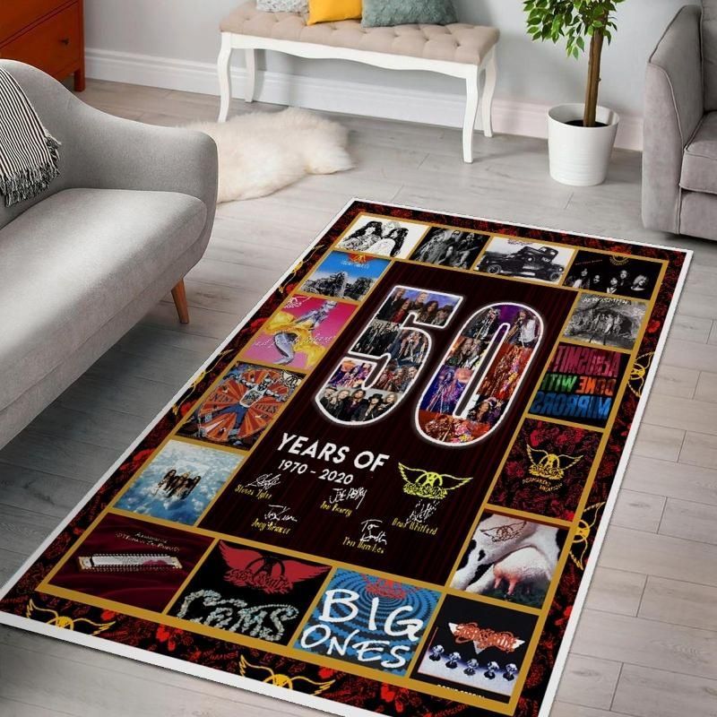 50 Years Of Aerosmith 1 Living Room Area Rug For Christmas,  Living room and bedroom Rug,  Family Gift US Decor - Indoor Outdoor Rugs