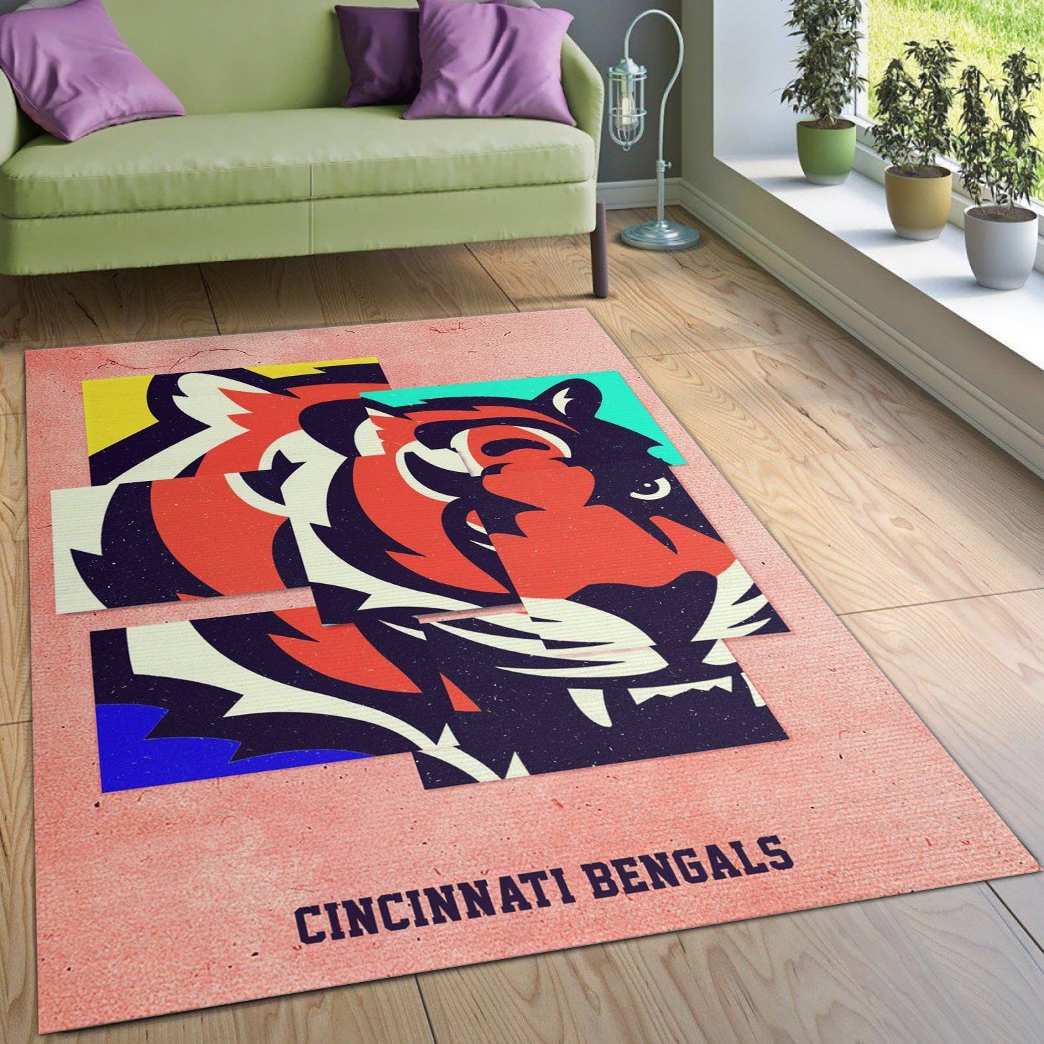 Cincinnati Bengals NFL Area Rug For Christmas Living Room Rug Family Gift US Decor - Indoor Outdoor Rugs