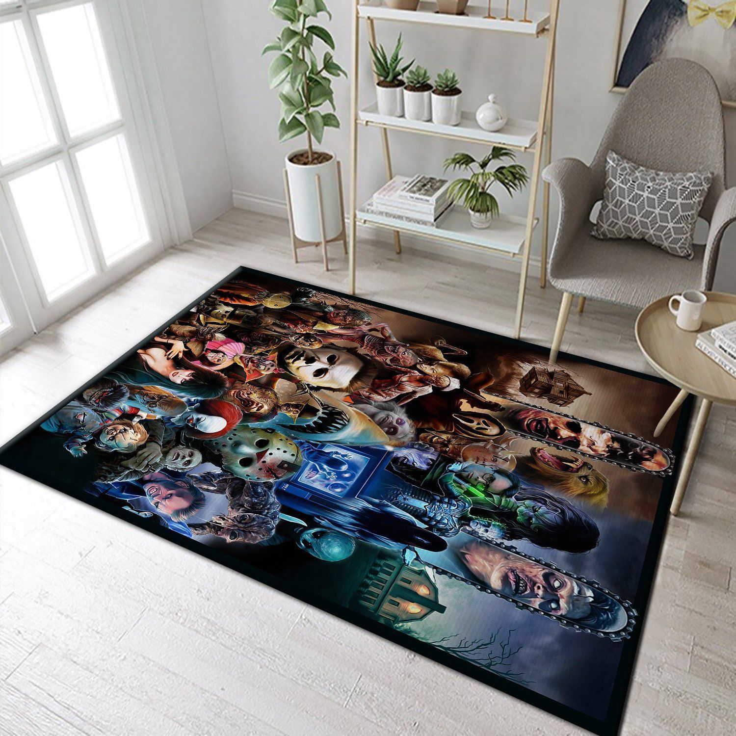 Freddy krueger jason voorhees michael myers leatherface Horror Art Rug The US Decor - Indoor Outdoor Rugs