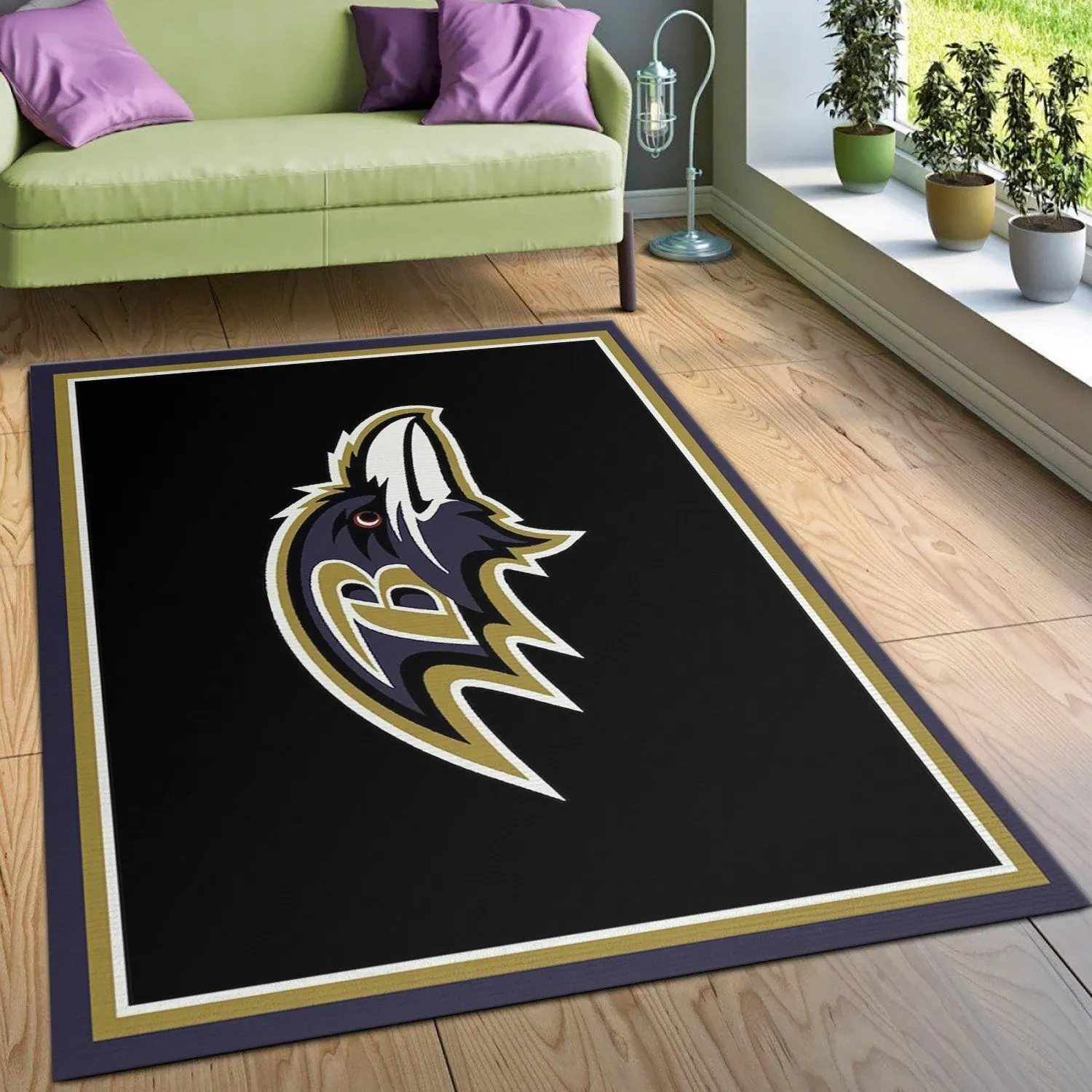 Baltimore Ravens Imperial Spirit Rug NFL Area Rug For Christmas, Living room and bedroom Rug, Home US Decor - Indoor Outdoor Rugs