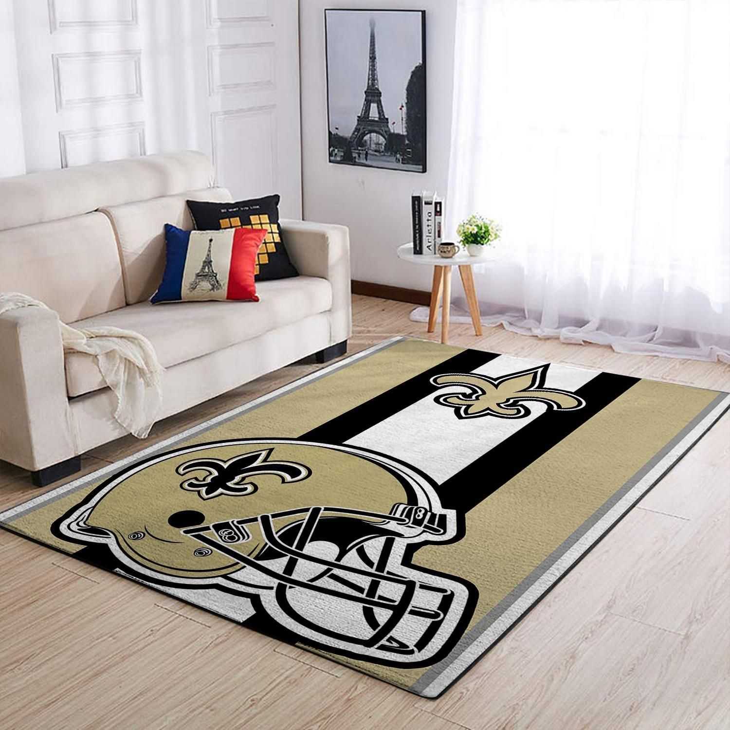 New Orleans Saints Nfl Team Logo Helmet Nice Gift Home Decor Rectangle Area Rug - Indoor Outdoor Rugs