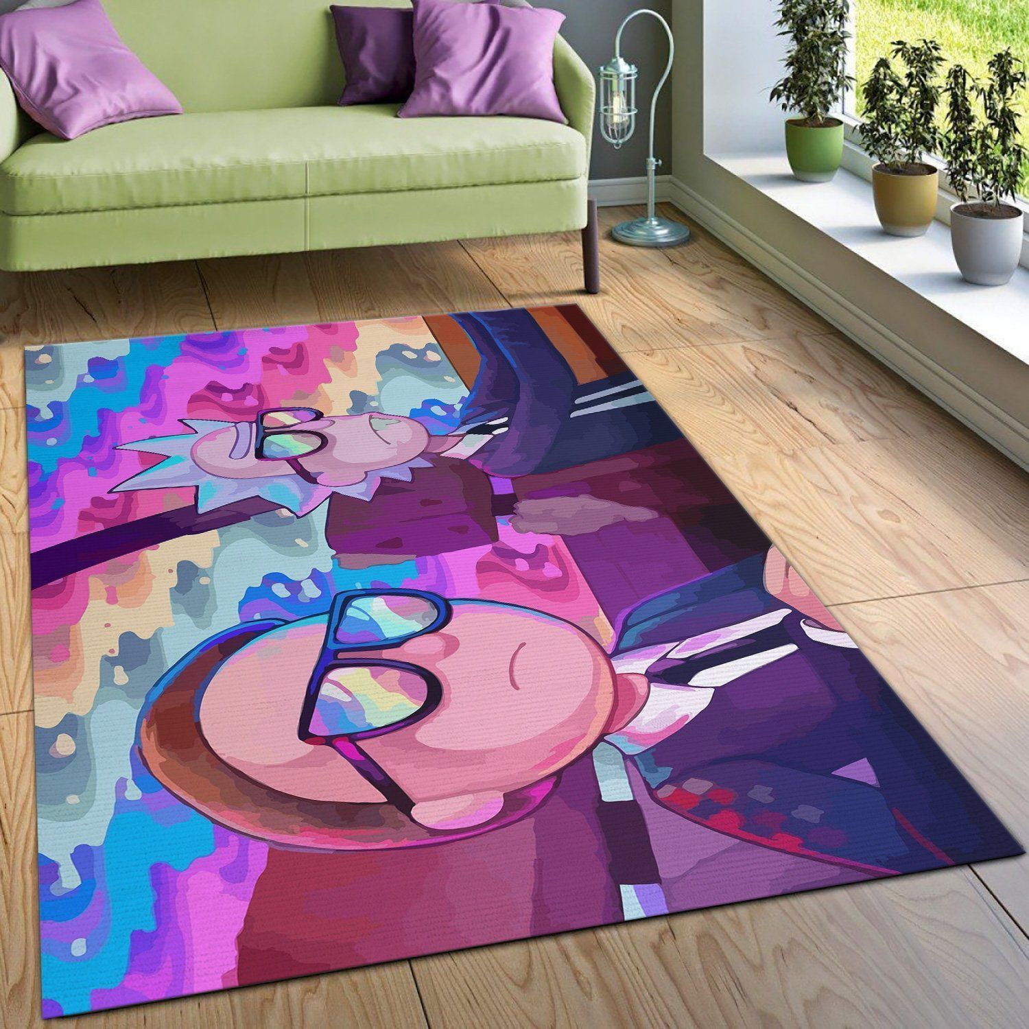 Rick Y Morty Area Rug Geeky Carpet home decor Bedroom Living Room decor - Indoor Outdoor Rugs