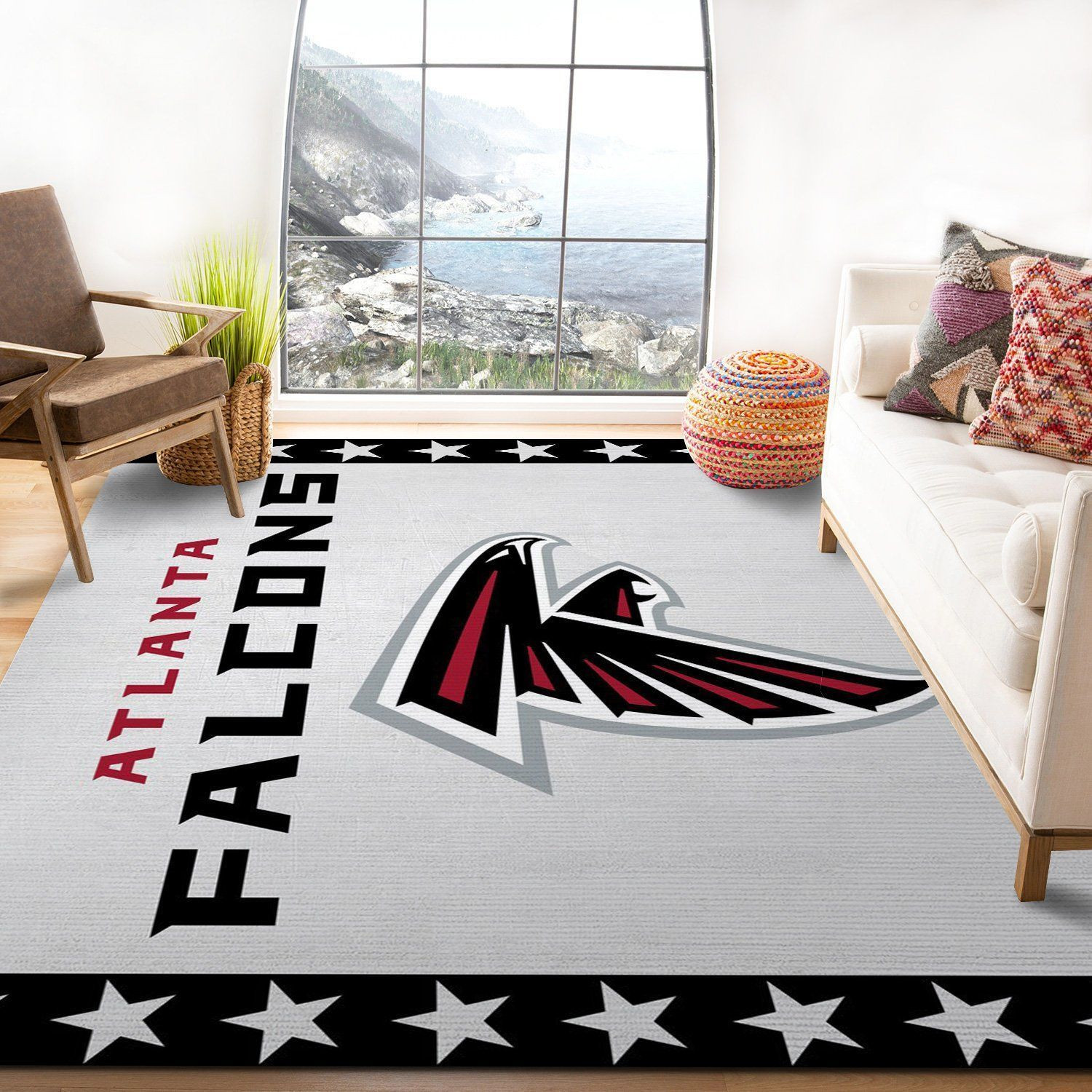 Atlanta Falcons Banner Nfl Logo Area Rug For Gift Bedroom Rug US Gift Decor - Indoor Outdoor Rugs