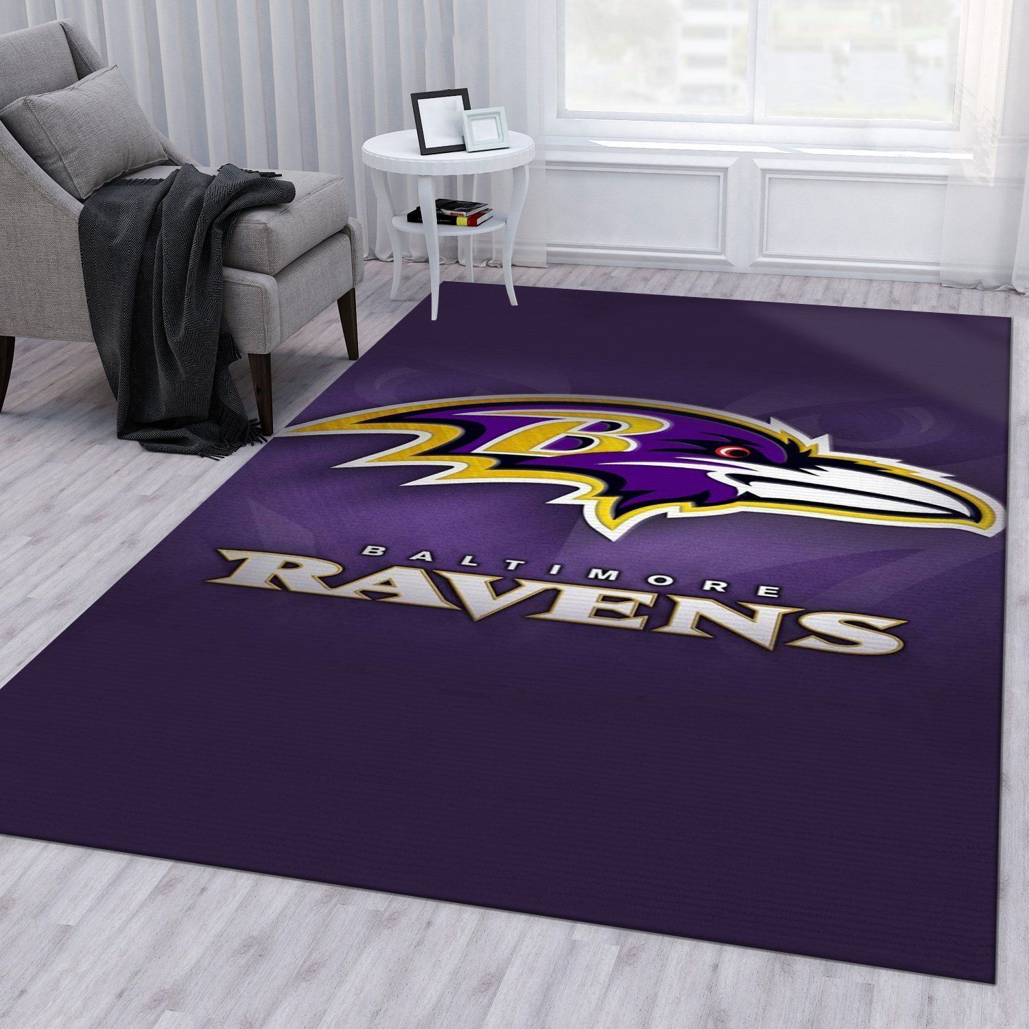 Baltimore Ravens Nfl Area Rug Living Room Rug US Gift Decor - Indoor Outdoor Rugs