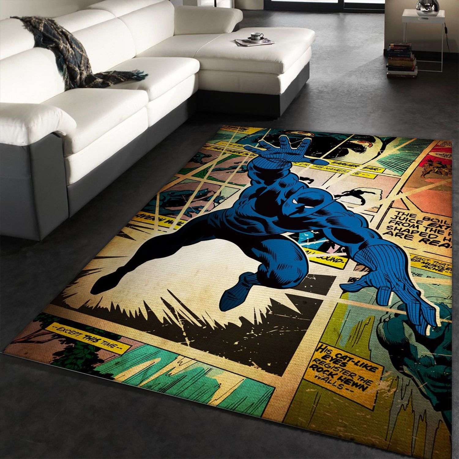 Black Panther Hero Movie Area Rug Living Room Christmas Gift US Decor - Indoor Outdoor Rugs