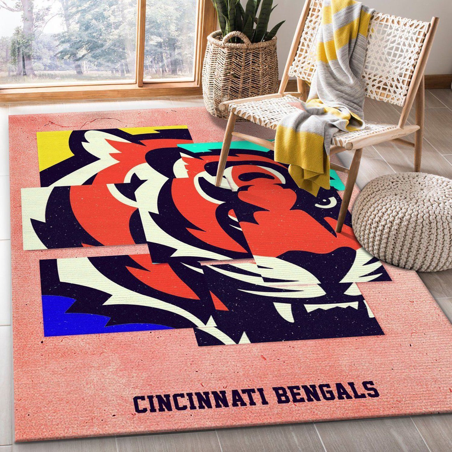 Cincinnati Bengals NFL Area Rug For Christmas Living Room Rug Family Gift US Decor - Indoor Outdoor Rugs