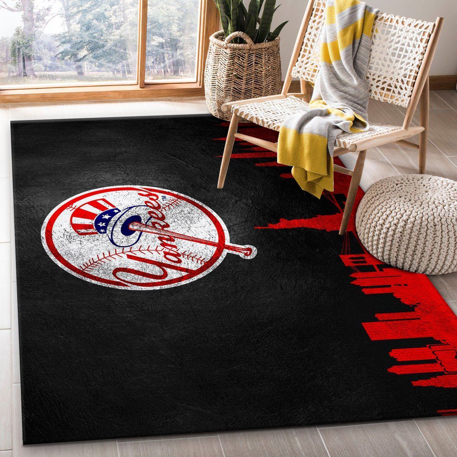 New York Yankees Skyline Area Rug For Christmas, Living room and bedroom Rug, Home Decor Floor Decor - Indoor Outdoor Rugs