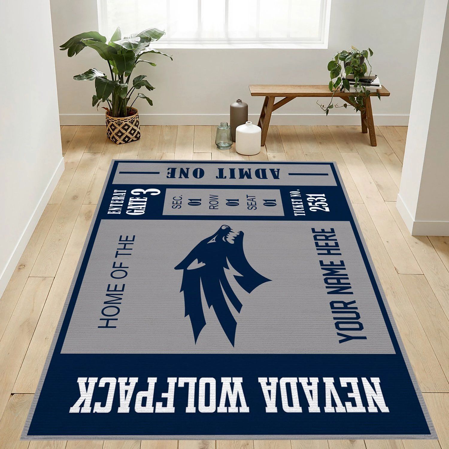 Nevada Wolfpack Ncaa Customizable Rug For Gift, Living Room Rug - Home Decor  Floor Decor - Indoor Outdoor Rugs