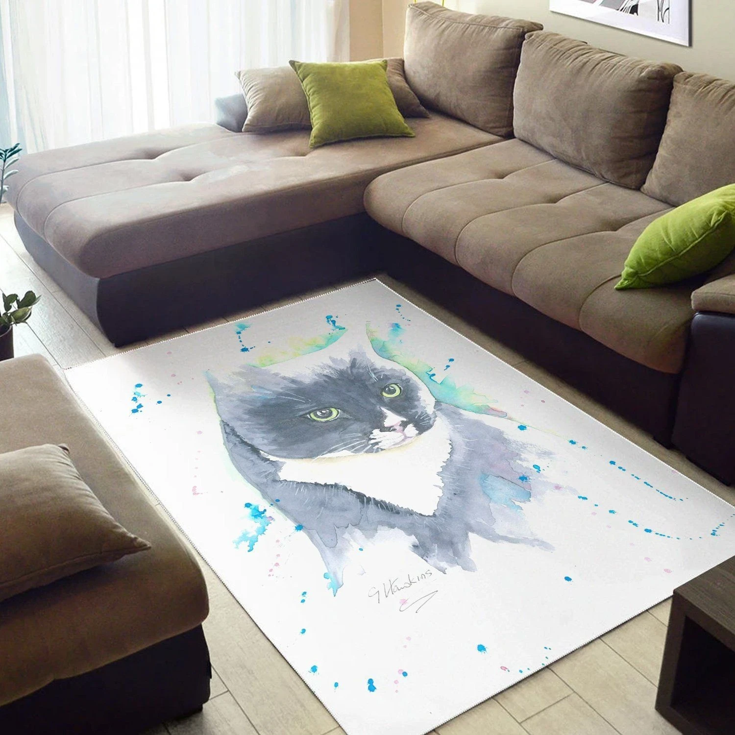 Black Cat  Carpet Living Room,  Room Rugs, Floor Decor Home Decor - Indoor Outdoor Rugs