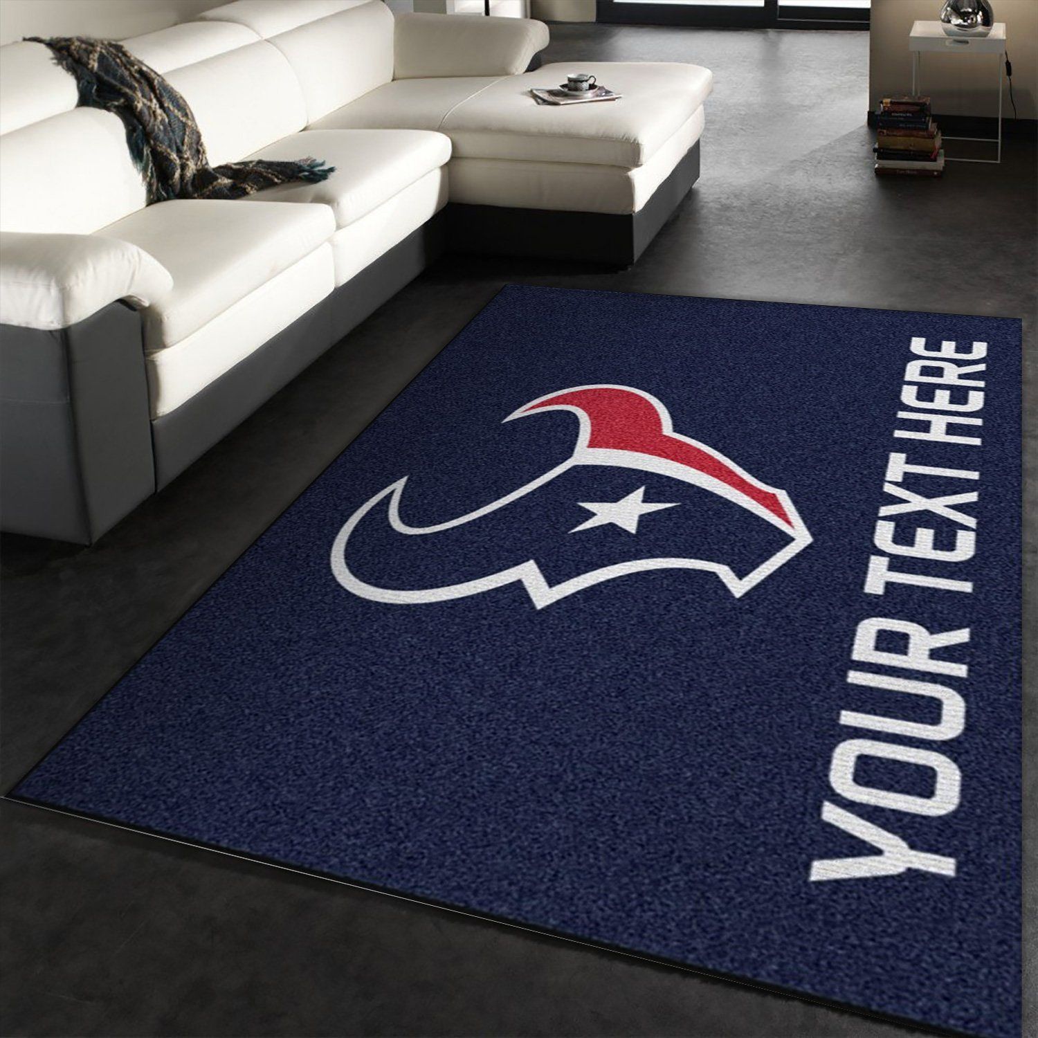 Customizable Houston Texans Personalized Accent Rug NFL Area Rug Carpet, Living room and bedroom Rug, Home US Decor - Indoor Outdoor Rugs