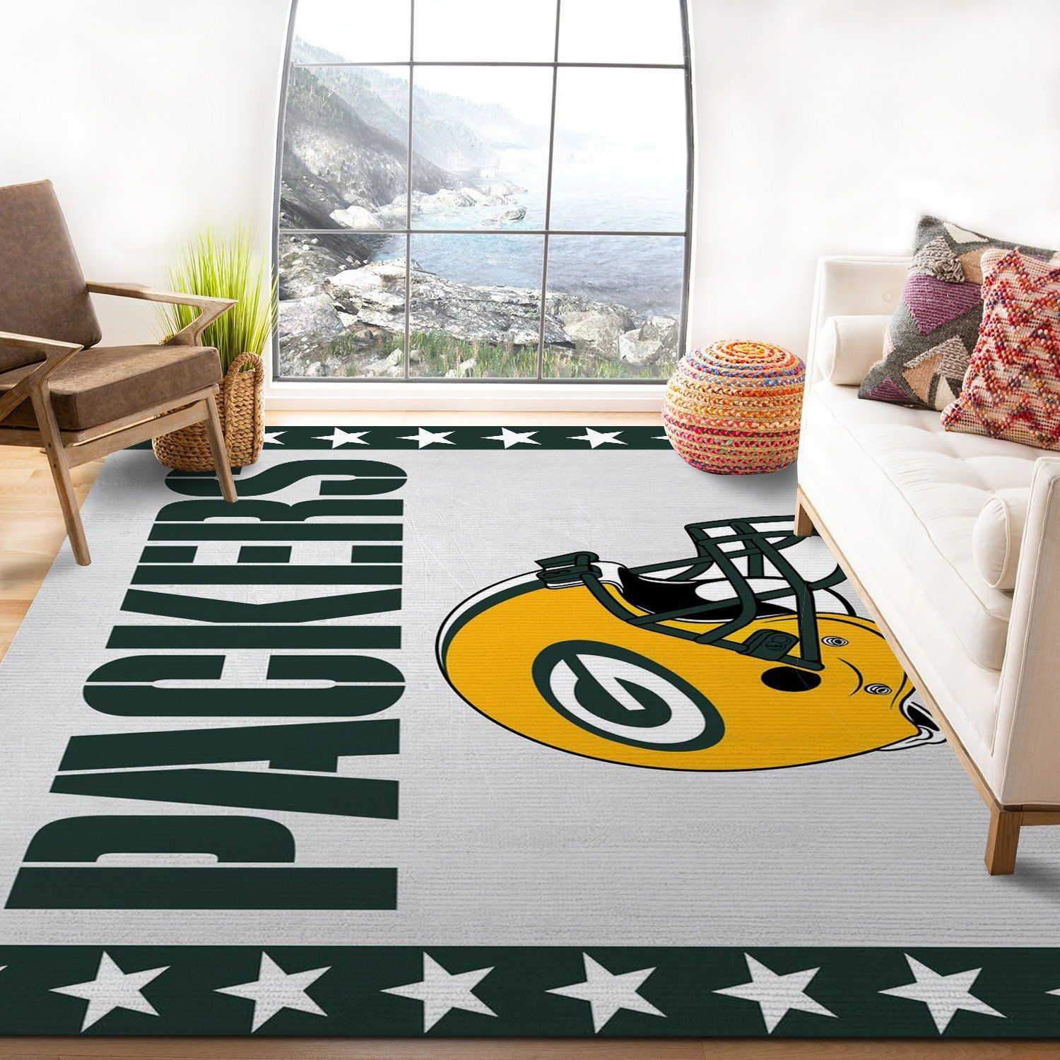 Green Bay Packers Banner Nfl Logo Area Rug For Gift Bedroom Rug Home US Decor - Indoor Outdoor Rugs