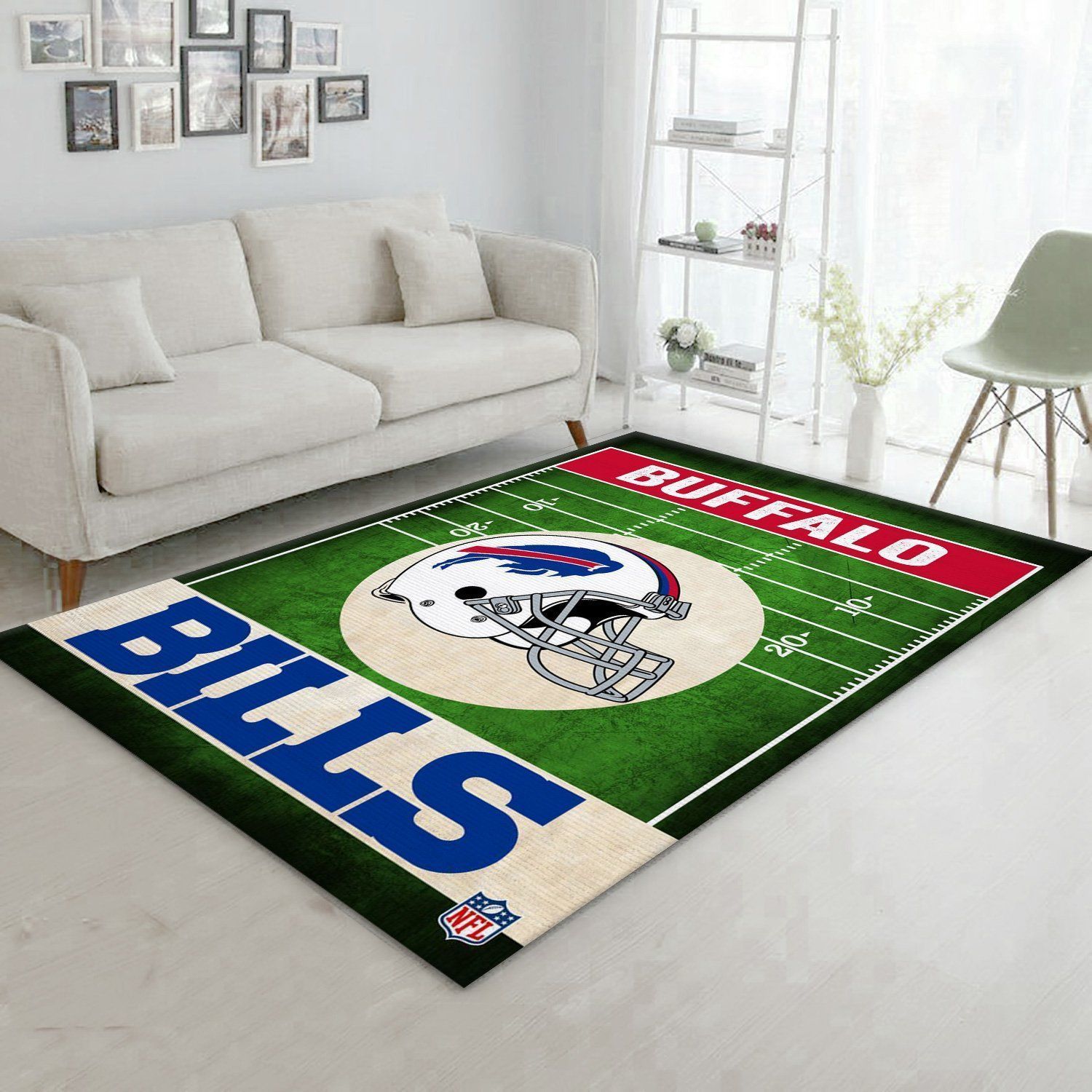 Buffalo Bills End Zone Nfl Area Rug Living Room Rug Home US Decor - Indoor Outdoor Rugs