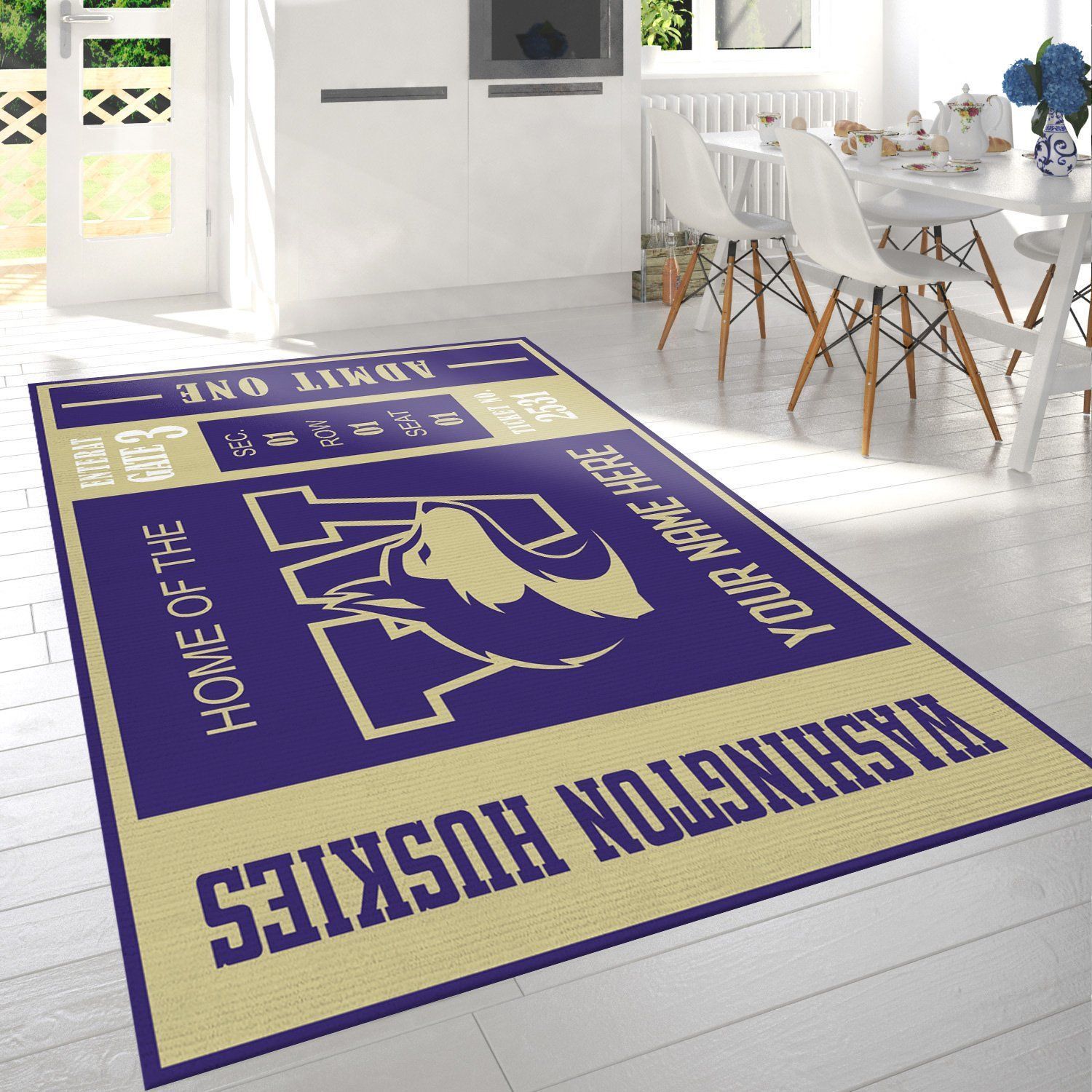 Washington Huskies Ncaa Customizable Rug, Bedroom Rug - Home US Decor - Indoor Outdoor Rugs