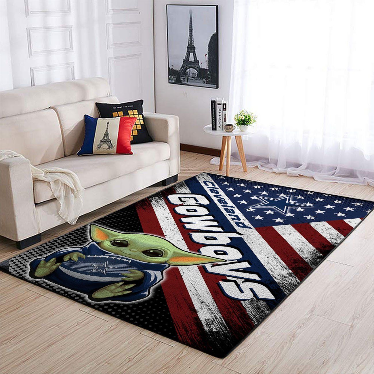 Dallas Cowboys Nfl Team Logo Baby Yoda Us Style Nice Gift Home Decor Rectangle Area Rug - Indoor Outdoor Rugs