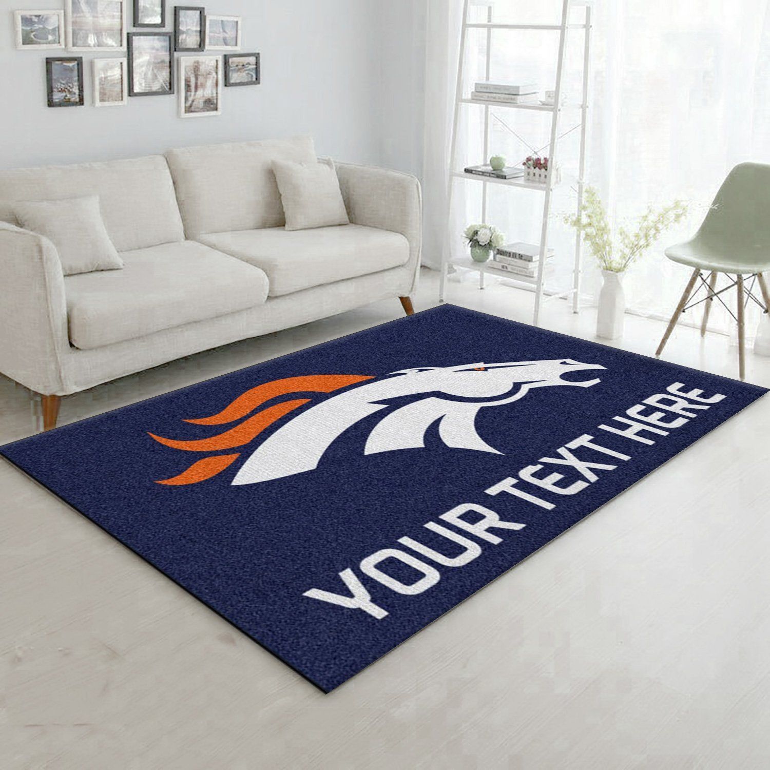 Customizable Denver Broncos Personalized Accent Rug NFL Area Rug Carpet, Kitchen Rug, Home US Decor - Indoor Outdoor Rugs