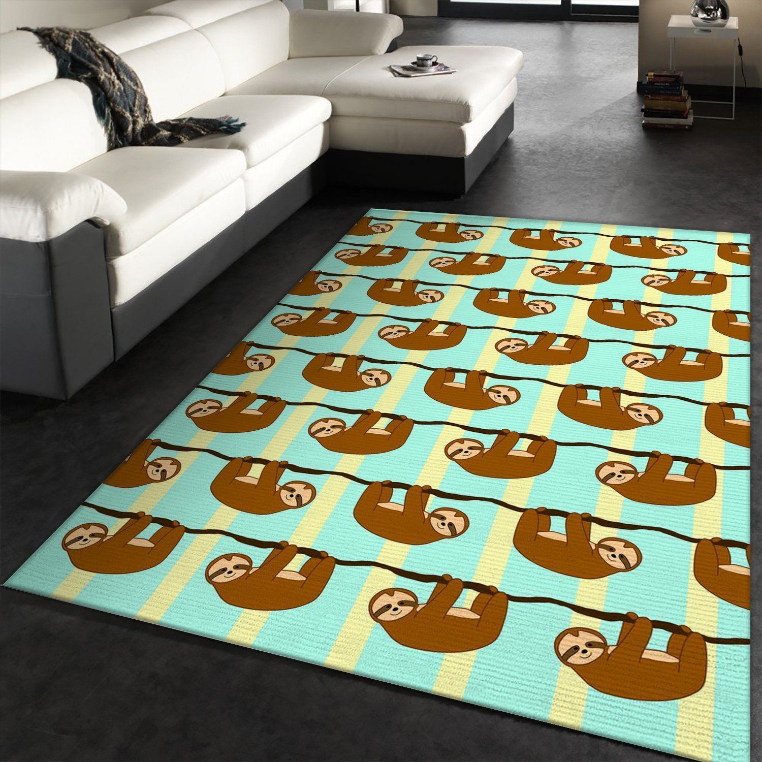 Sloth Hanging Out Area Rug Carpet, Living room and bedroom Rug, US Gift Decor - Indoor Outdoor Rugs