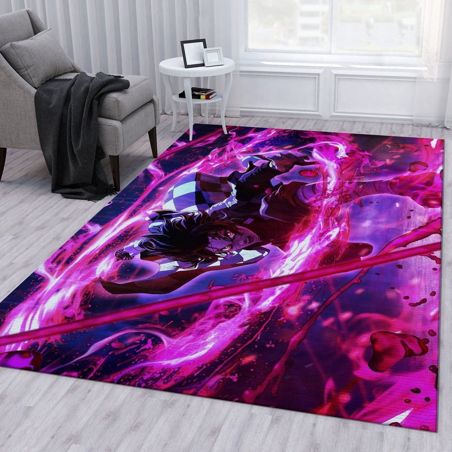 Demon Slayder Anime V2 Area Rug For Christmas Bedroom Rug Home US Decor - Indoor Outdoor Rugs