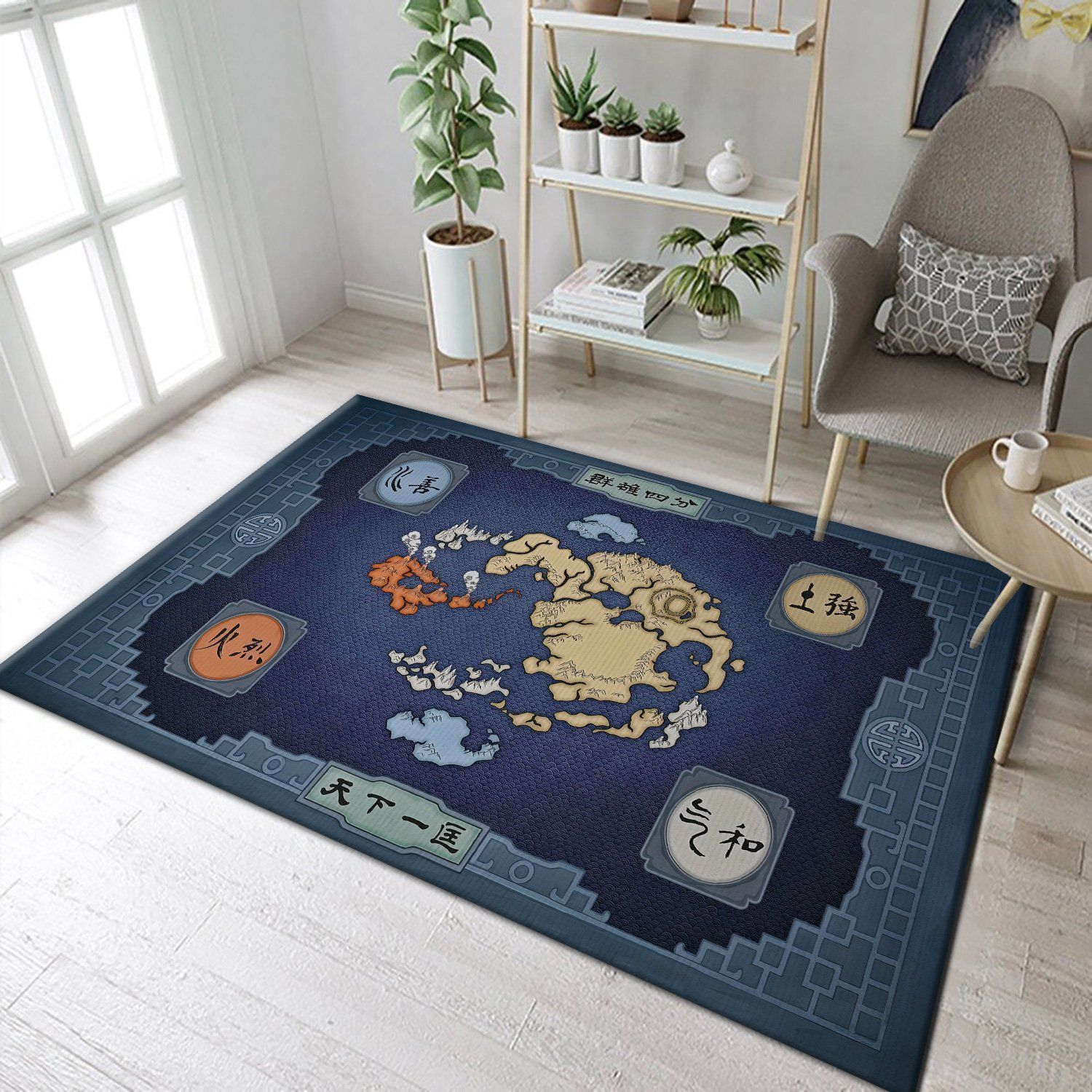 The Last Airbender Anime Map Rug Area Rug Floor Decor - Indoor Outdoor Rugs