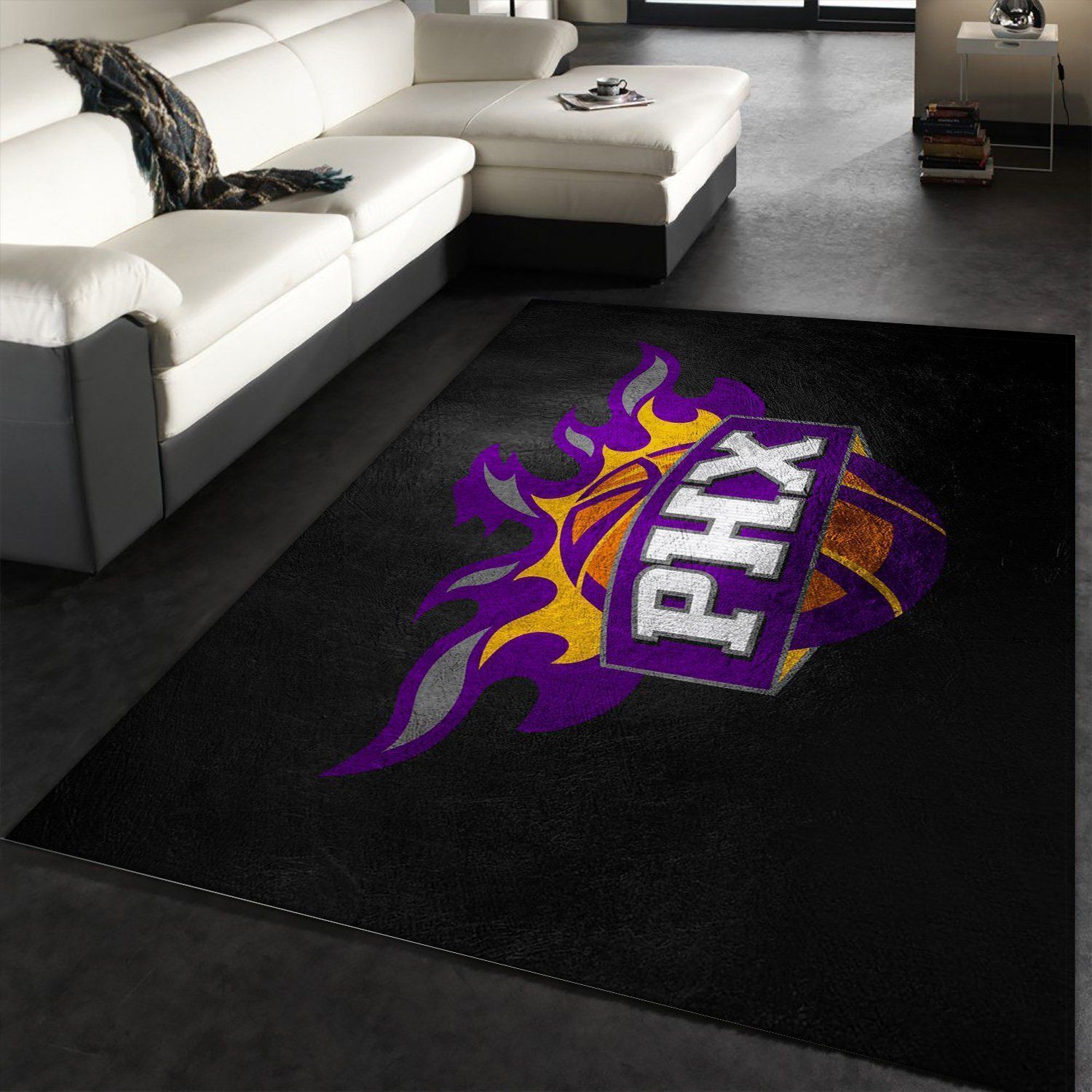 Phoenix Suns Dark Area Rug, Bedroom, Home Decor Floor Decor - Indoor Outdoor Rugs