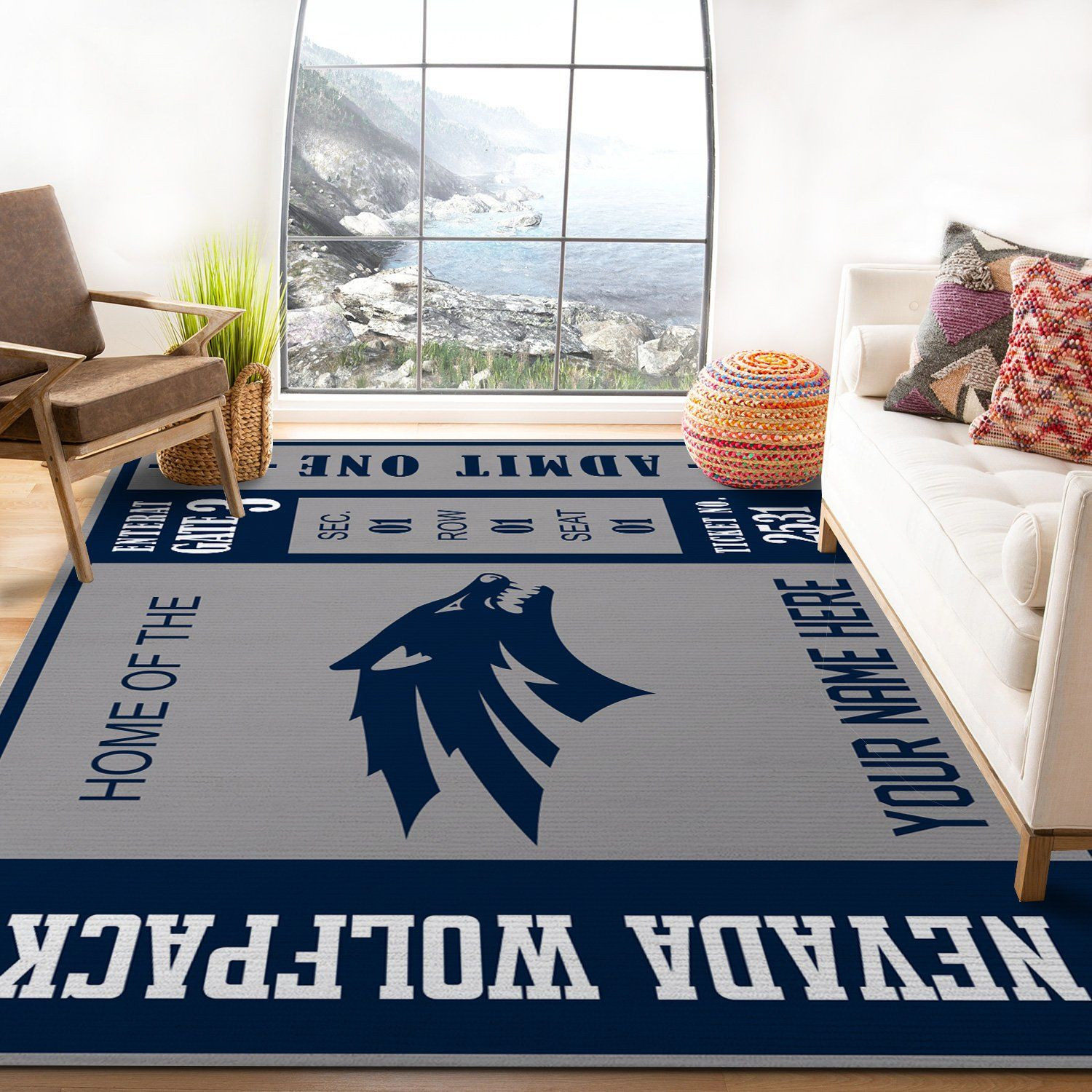 Nevada Wolfpack Ncaa Customizable Rug For Gift, Living Room Rug - Home Decor  Floor Decor - Indoor Outdoor Rugs