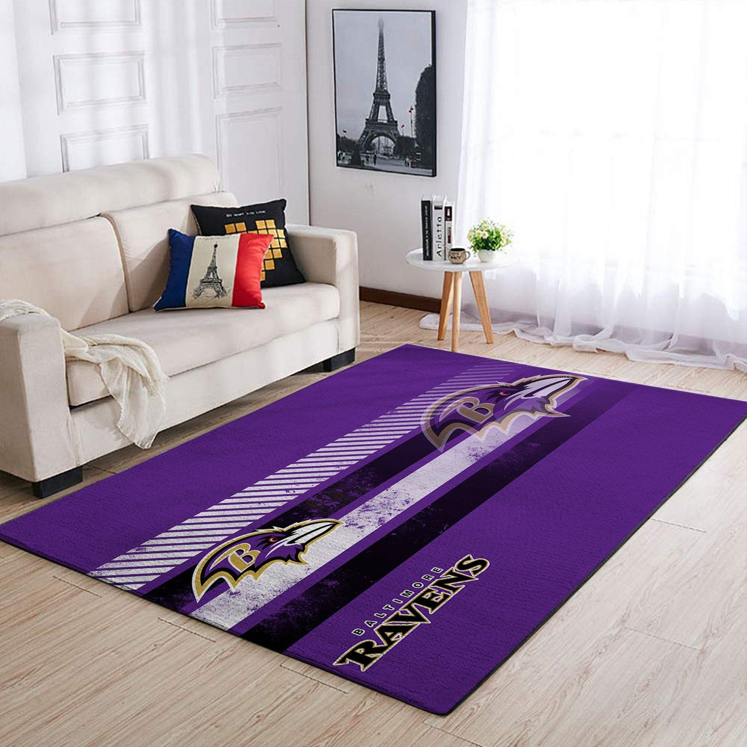 Baltimore Ravens Nfl Team Logo Nice Gift Home Decor Rectangle Area Rug - Indoor Outdoor Rugs