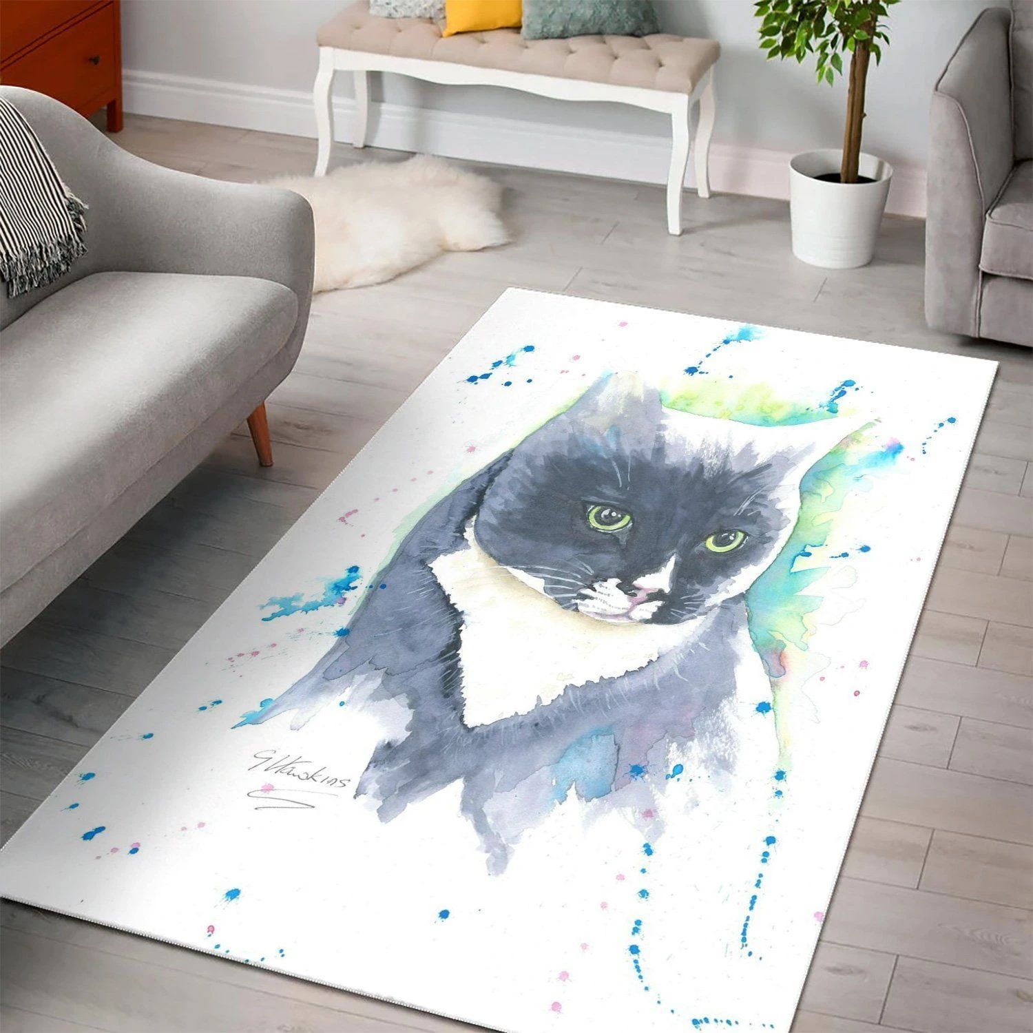 Black Cat  Carpet Living Room,  Room Rugs, Floor Decor Home Decor - Indoor Outdoor Rugs