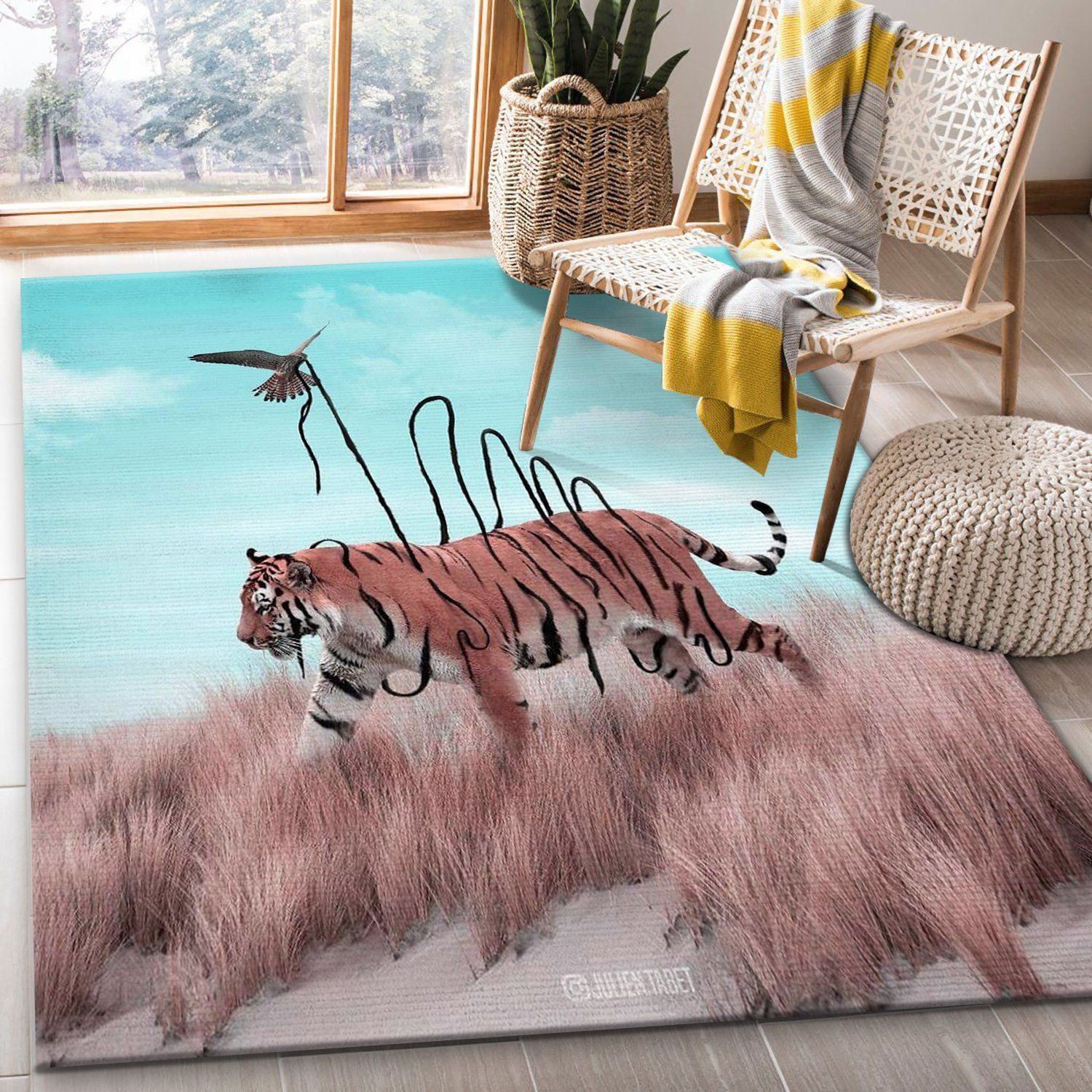 Tiger Rug Bedroom Rug Home Decor Floor Decor - Indoor Outdoor Rugs