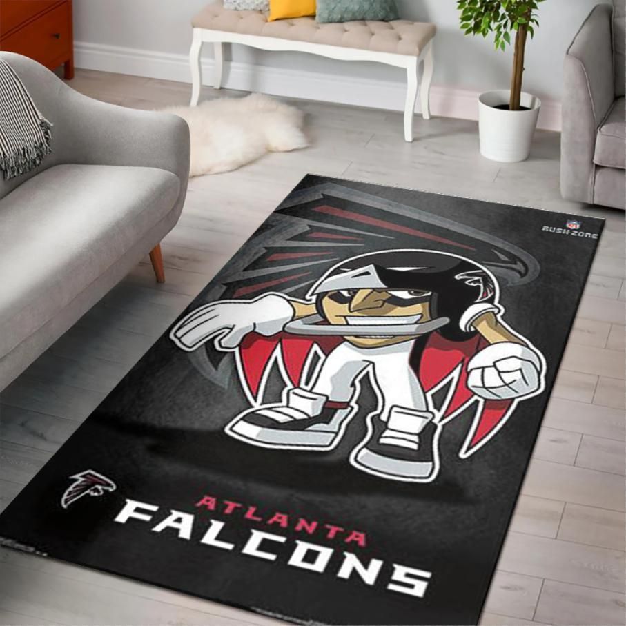 Atlanta Falcons Rusher Nfl Rush Zone Character Area Rug Rugs For Living Room Rug Home Decor - Indoor Outdoor Rugs