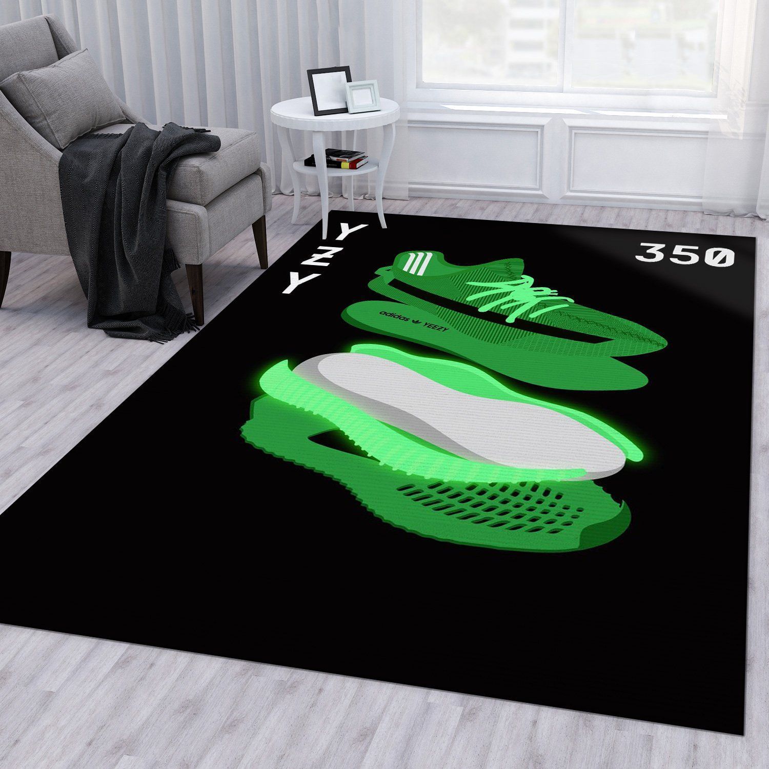 Yeezy Boost Glow Area Rug Living Room Rug Home Decor Floor Decor - Indoor Outdoor Rugs