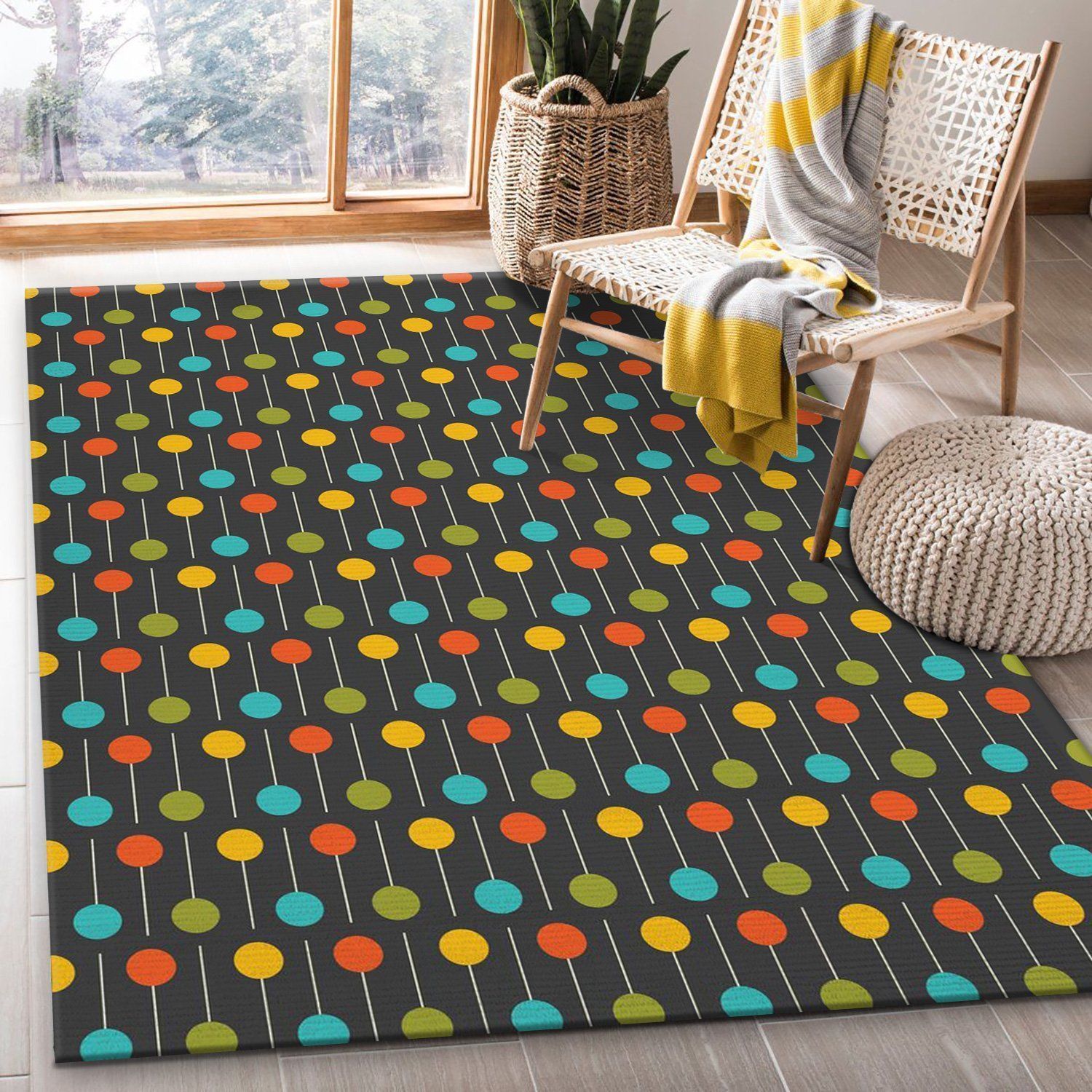 Midcentury Pattern 22 Area Rug For Christmas, Bedroom, Home US Decor - Indoor Outdoor Rugs