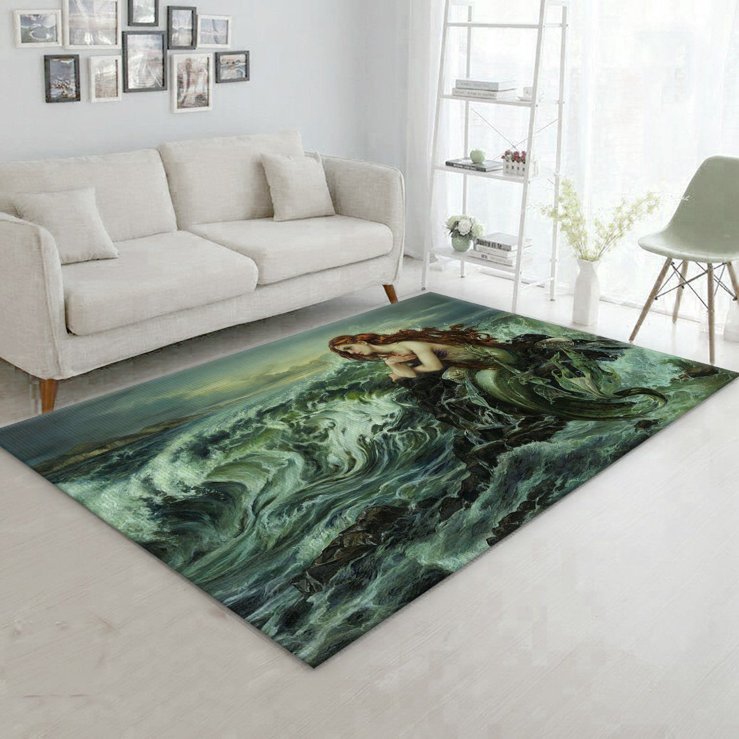 Drawn To The Shore Noel Gift Rug Living Room Rug Home Decor Floor Decor - Indoor Outdoor Rugs