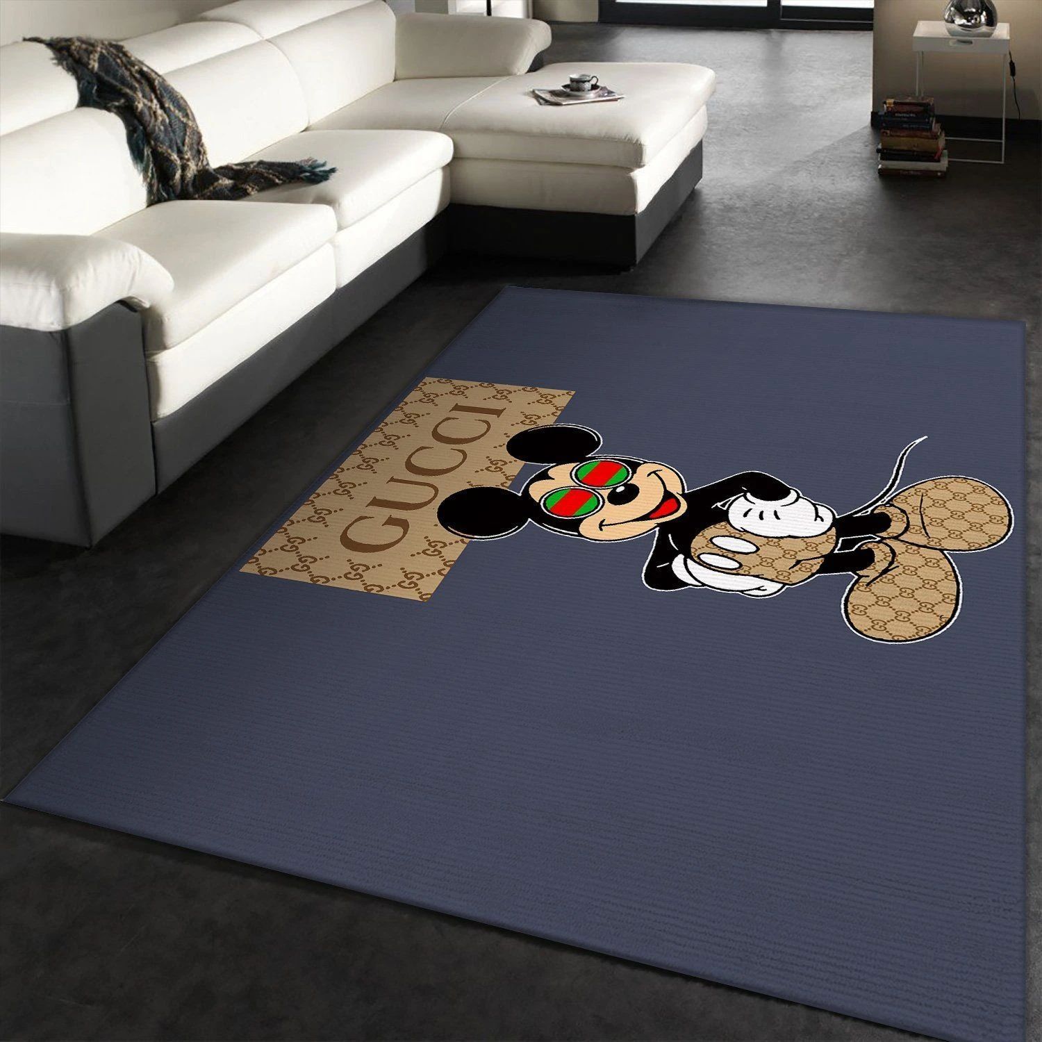 Gucci Fashion Brand Logo And Mickey Area Rugs Living Room Carpet FN121128 Christmas Gift Floor Decor The US Decor - Indoor Outdoor Rugs